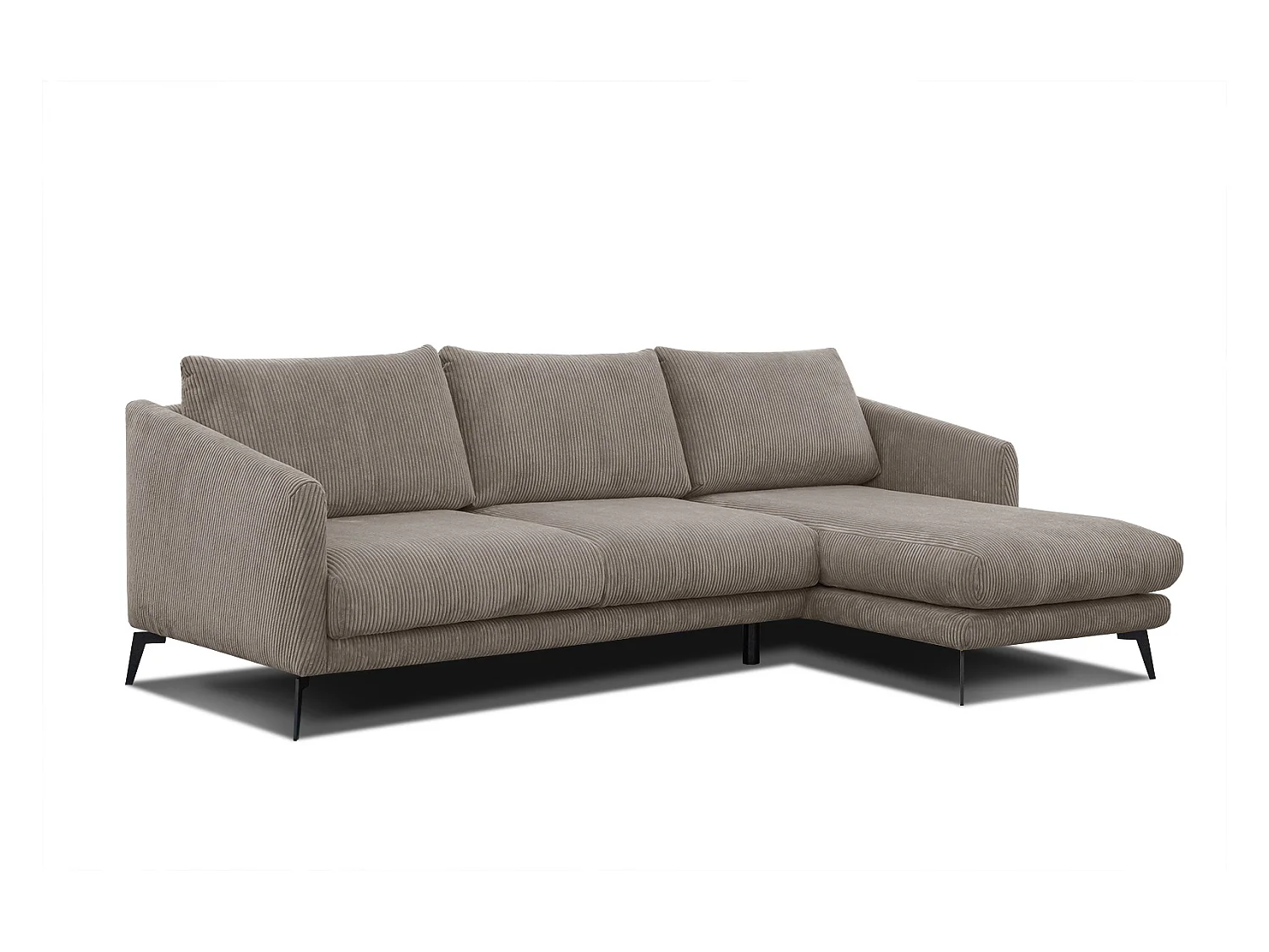 CANAPÉ D'ANGLE VILT 4 places, tissu taupe