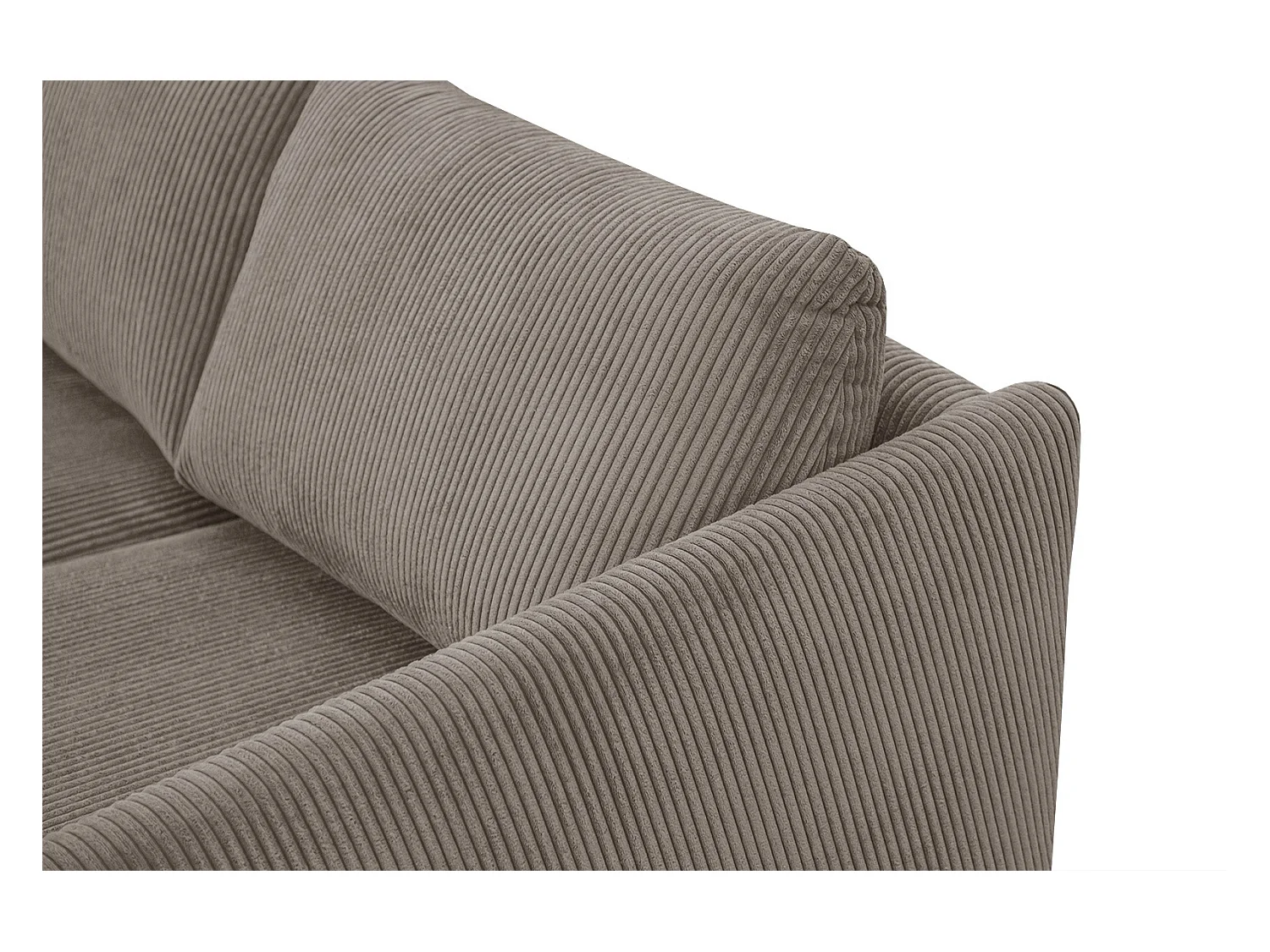 CANAPÉ D'ANGLE VILT 4 places, tissu taupe
