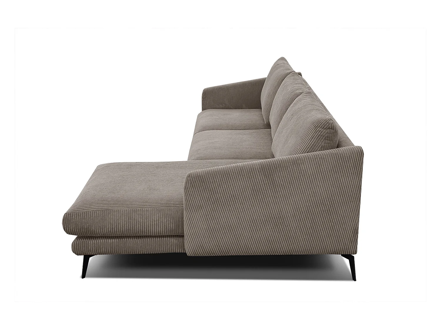 CANAPÉ D'ANGLE VILT 4 places, tissu taupe