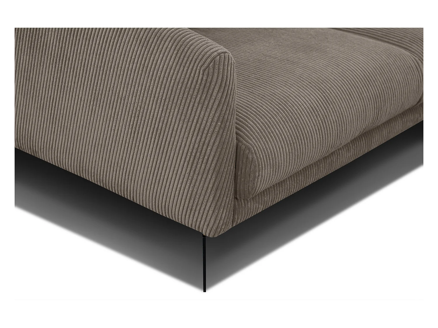 CANAPÉ D'ANGLE VILT 4 places, tissu taupe