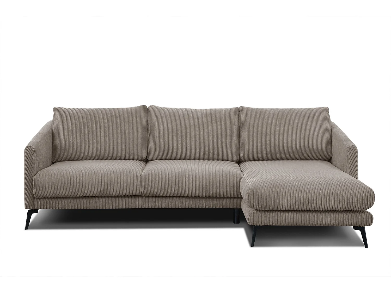 CANAPÉ D'ANGLE VILT 4 places, tissu taupe