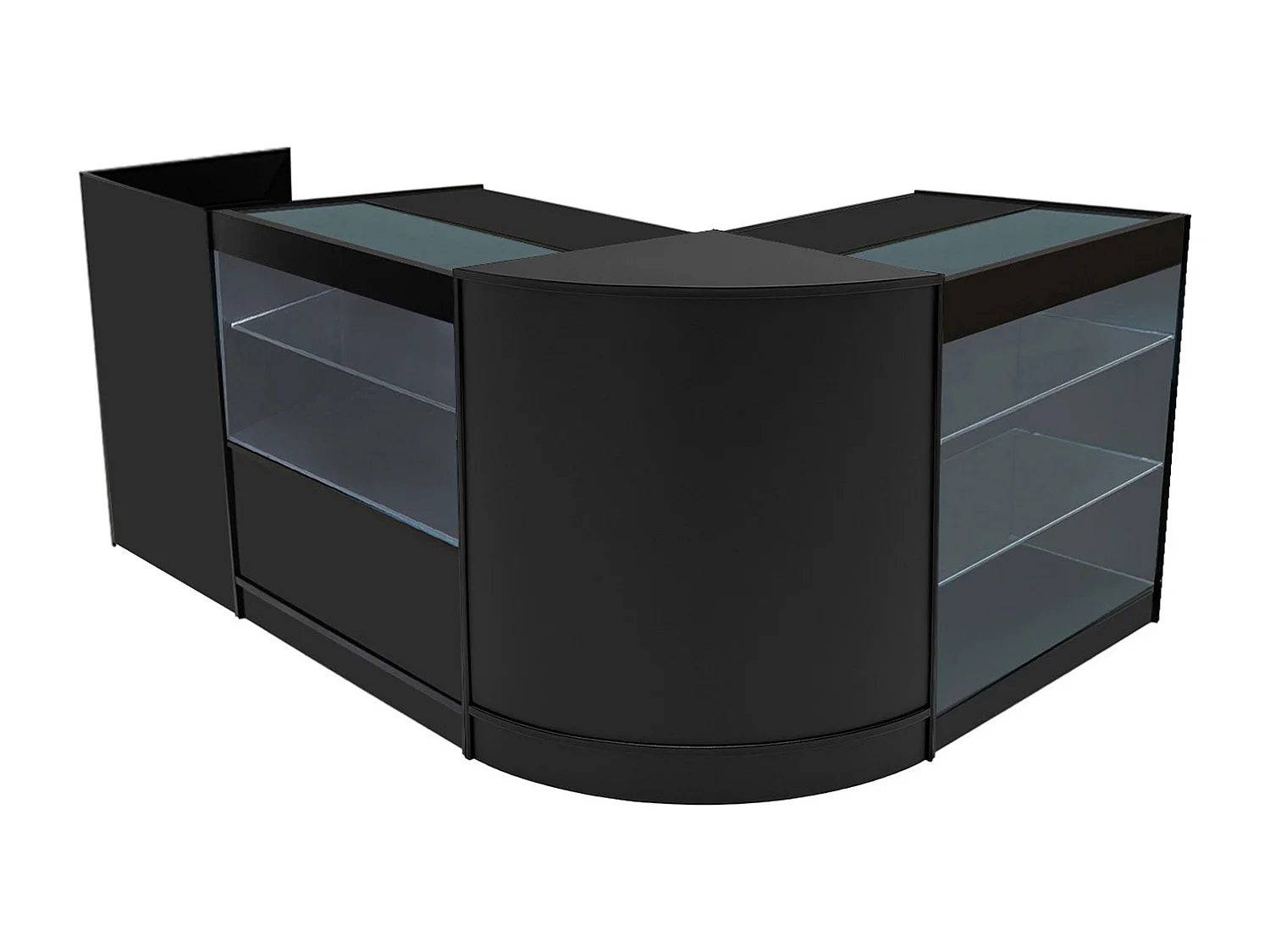 Vega LED Verkaufstheken-Set CM60 + C900 + K900 + TB60 – Schwarz