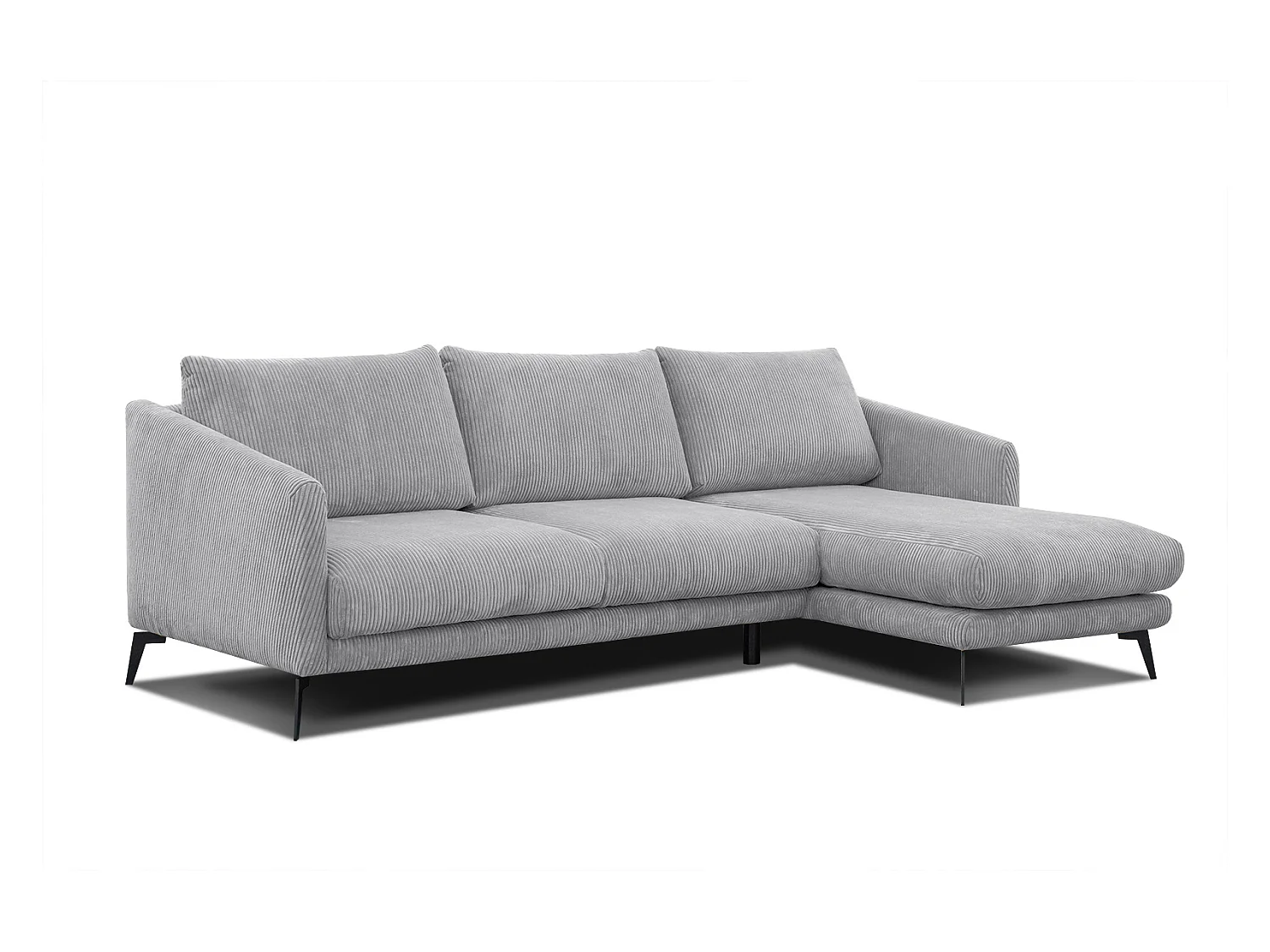 CANAPÉ D'ANGLE VILT 4 places, tissu gris clair