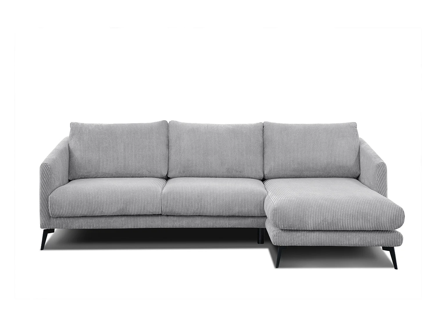 CANAPÉ D'ANGLE VILT 4 places, tissu gris clair