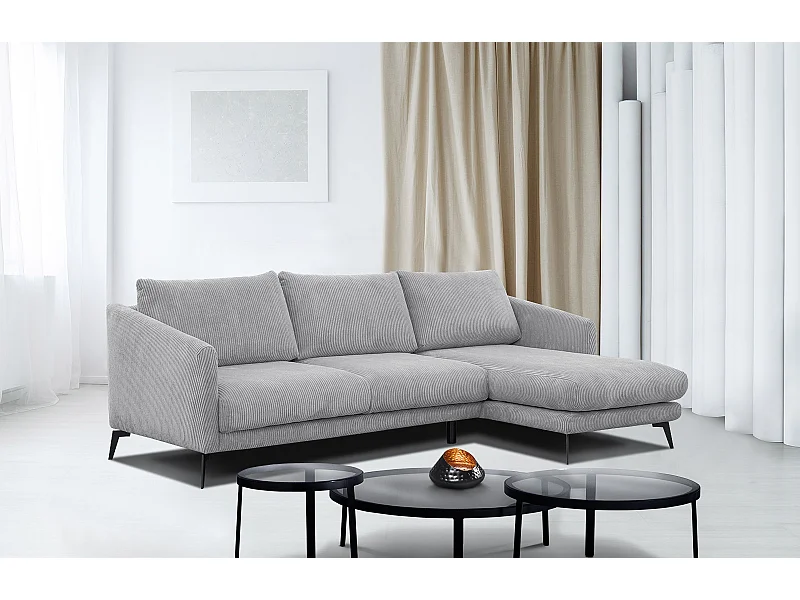 Ecksofa 4-Sitzer rechts VILT, hellgrau