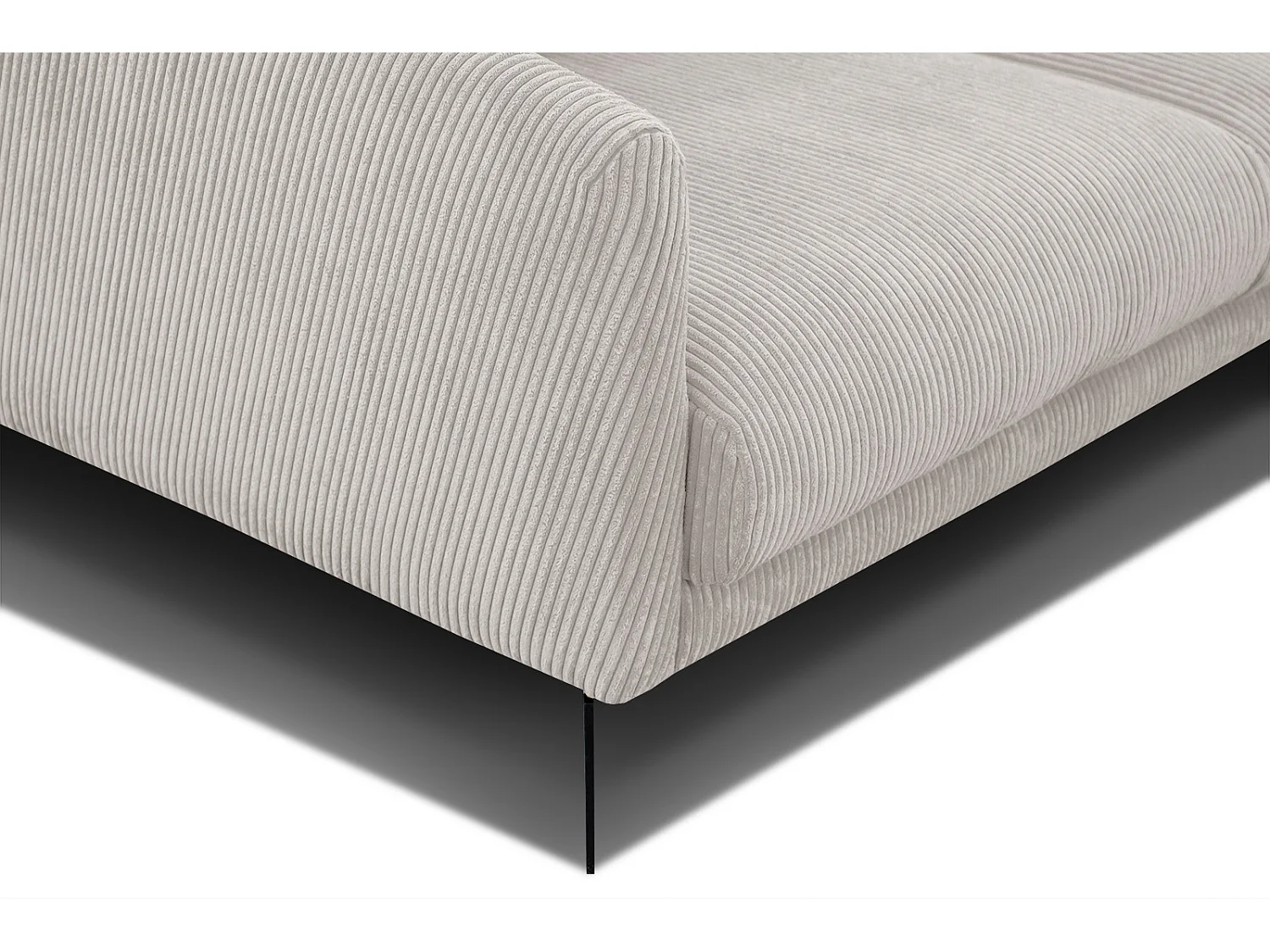 CANAPÉ D'ANGLE VILT 4 places, tissu blanc perle