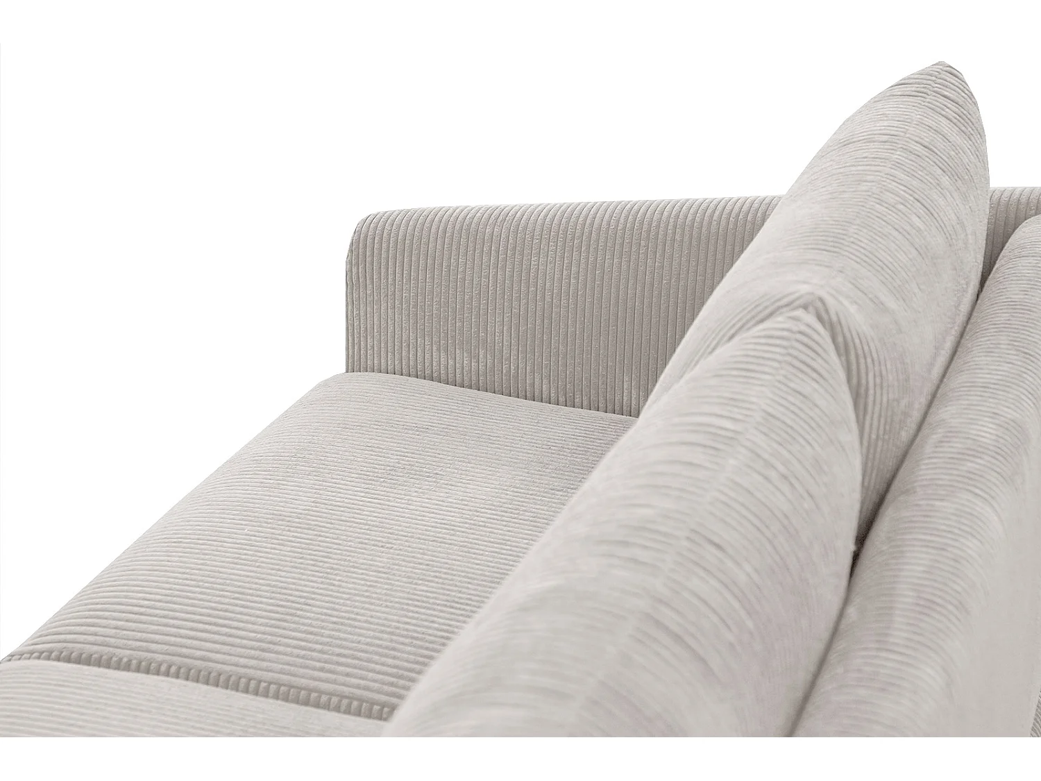 CANAPÉ D'ANGLE VILT 4 places, tissu blanc perle