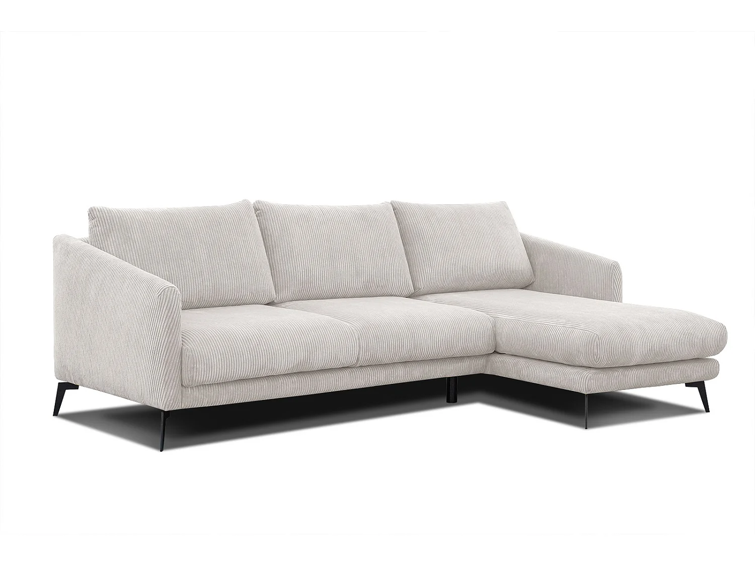 Ecksofa 4-Sitzer rechts VILT, perlweiß