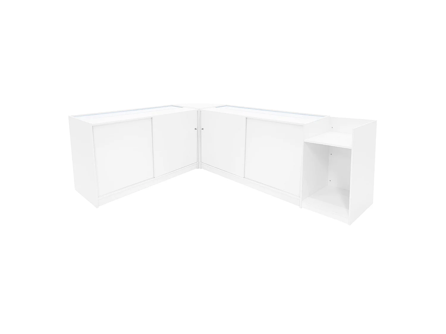Comptoirs de Vente à LED Ensemble Phoenix - Blanc CM60, 2 x C1500, TB60