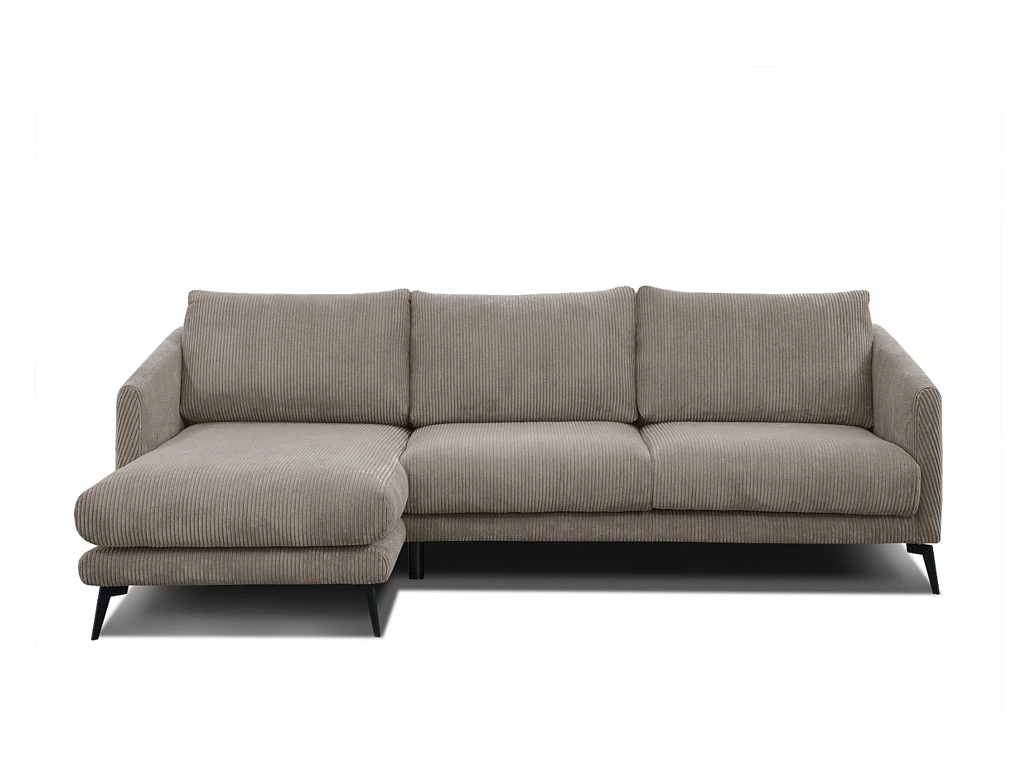 CANAPÉ D'ANGLE VILT 4 places, tissu taupe