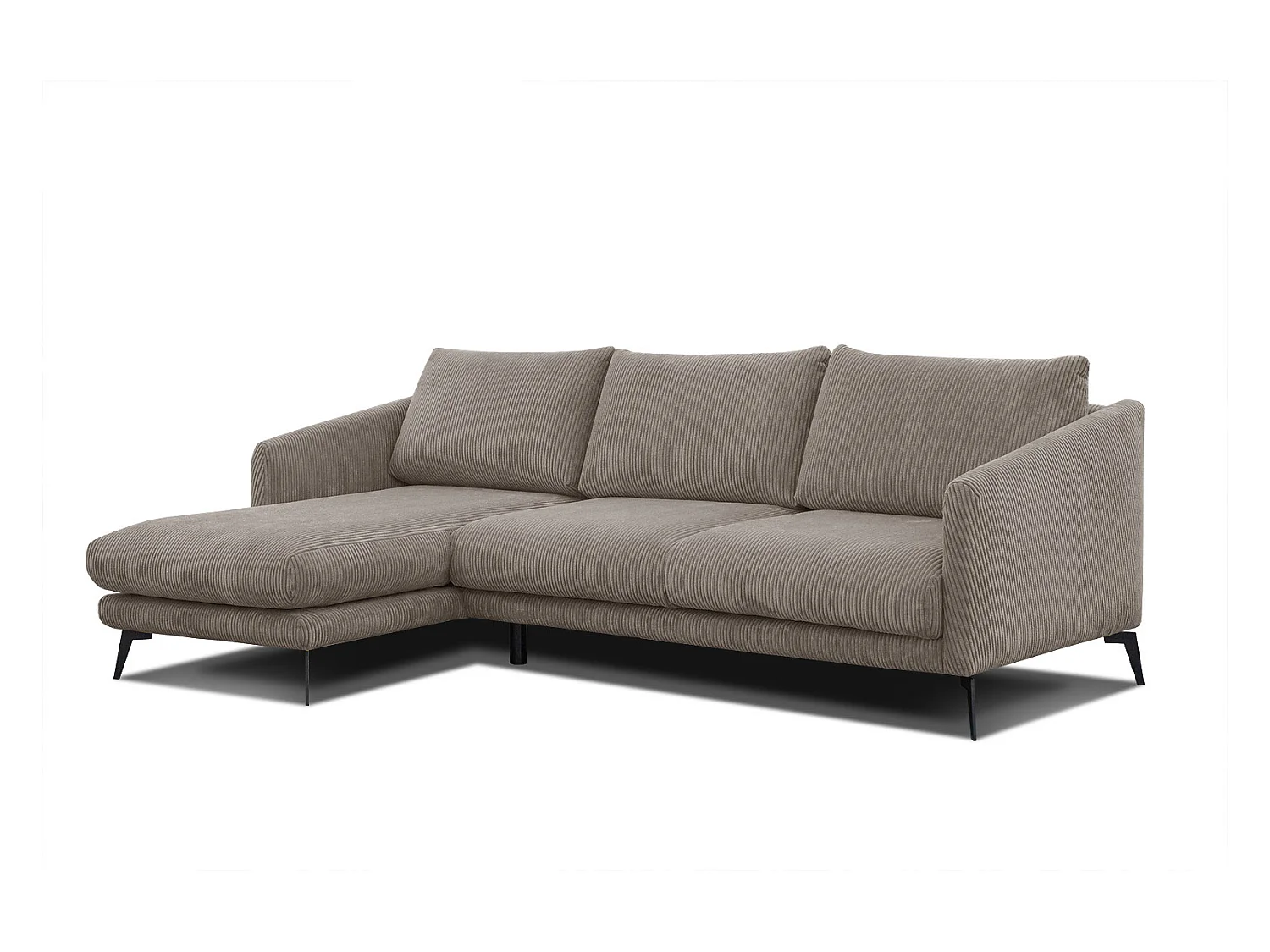 CANAPÉ D'ANGLE VILT 4 places, tissu taupe