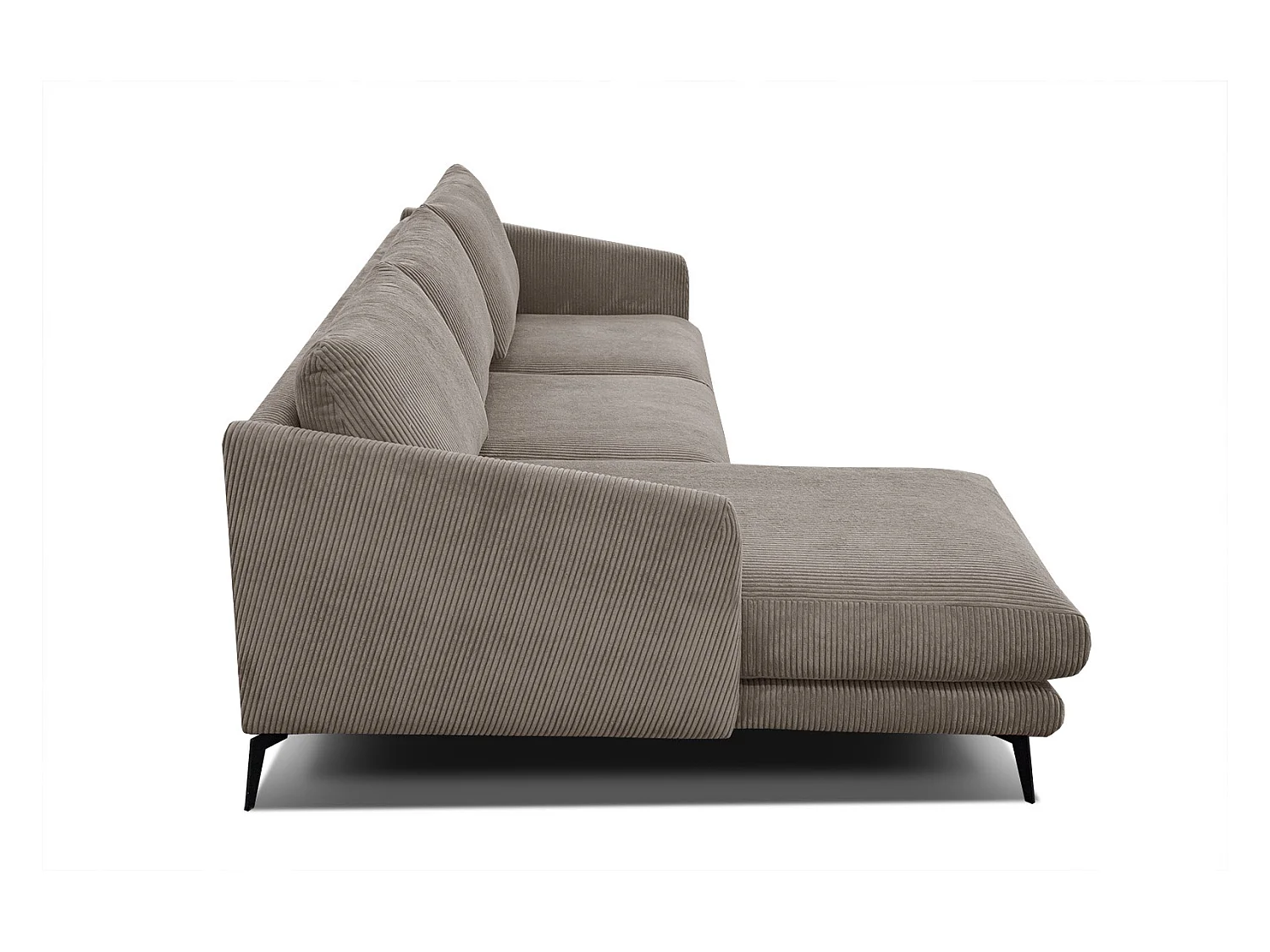 CANAPÉ D'ANGLE VILT 4 places, tissu taupe