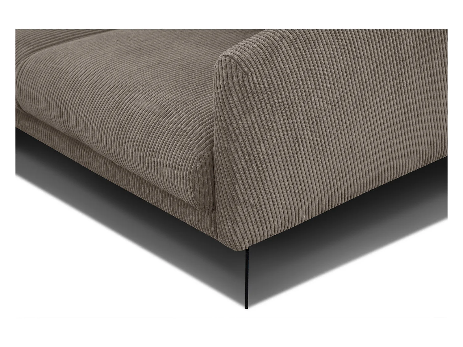 CANAPÉ D'ANGLE VILT 4 places, tissu taupe