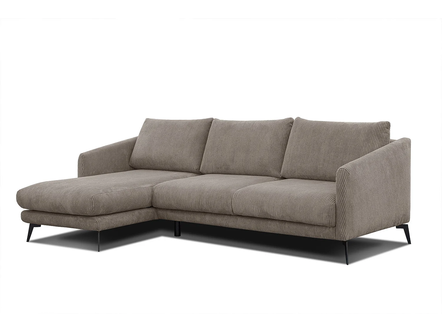 CANAPÉ D'ANGLE VILT 4 places, tissu taupe