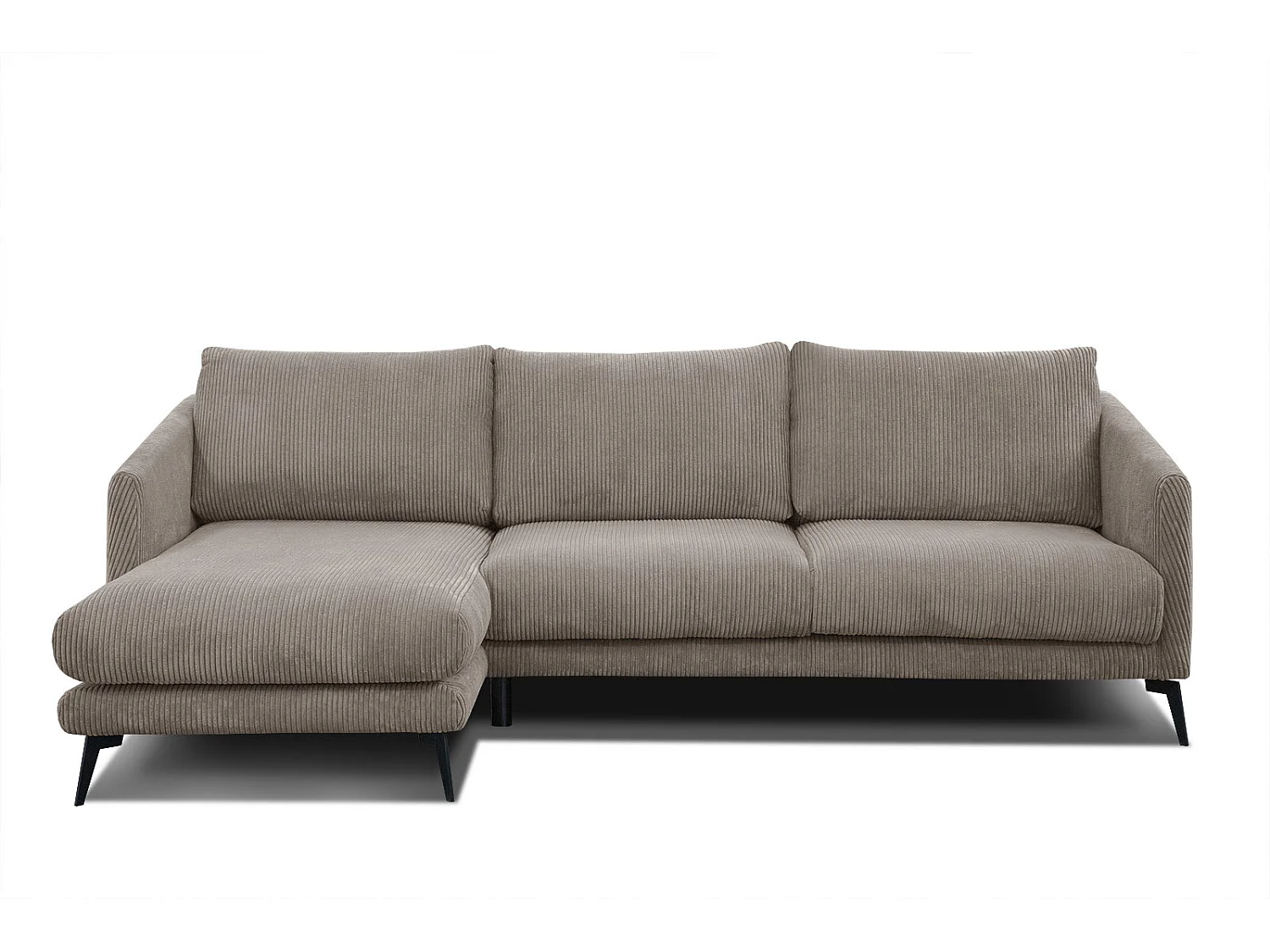 CANAPÉ D'ANGLE VILT 4 places, tissu taupe