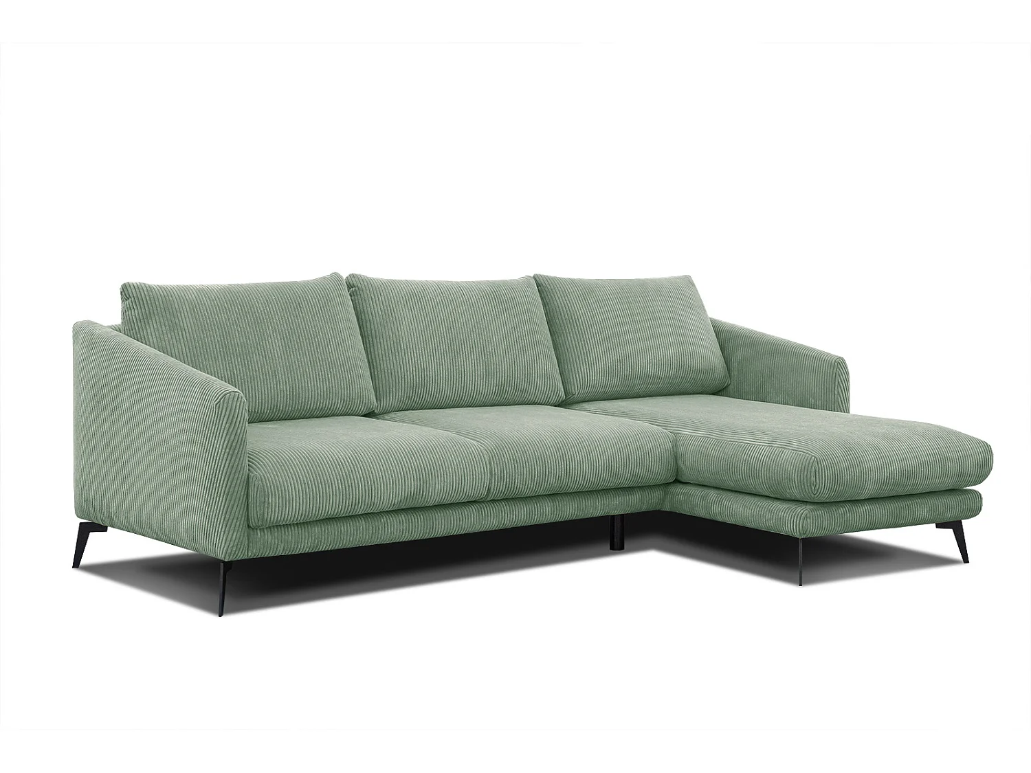 CANAPÉ D'ANGLE VILT 4 places, tissu sauge
