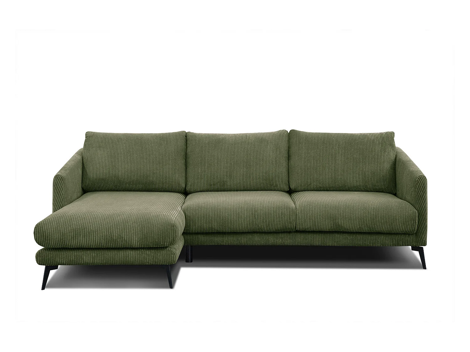 CANAPÉ D'ANGLE VILT 4 places, tissu olive