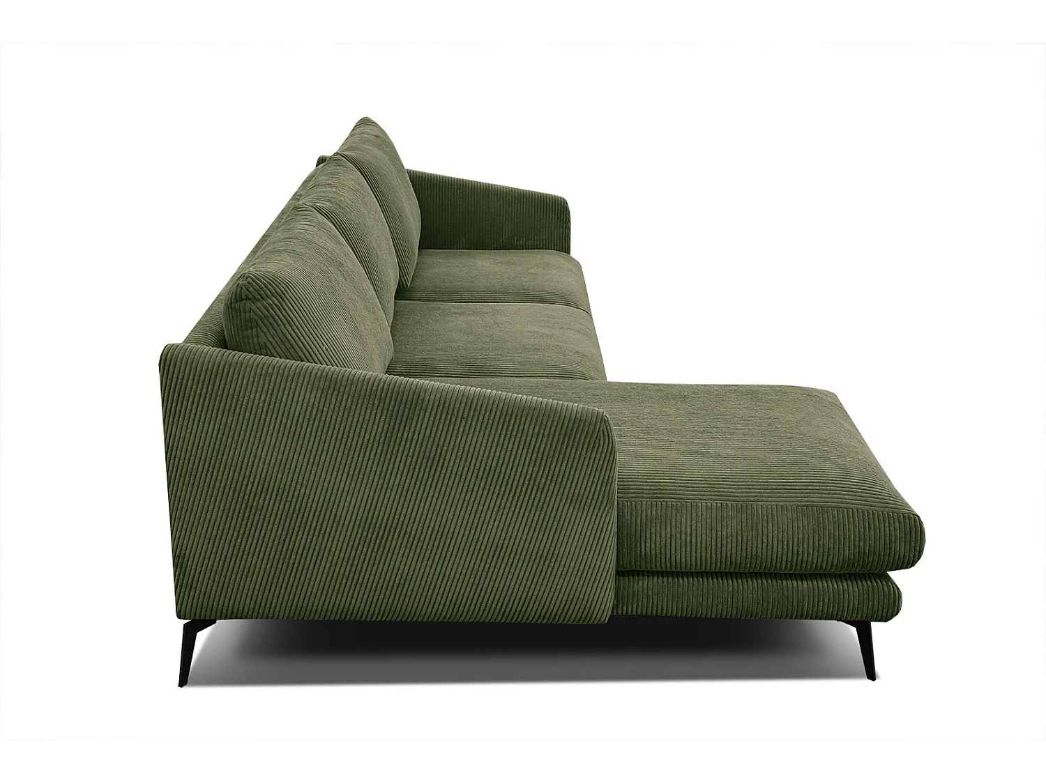 CANAPÉ D'ANGLE VILT 4 places, tissu olive