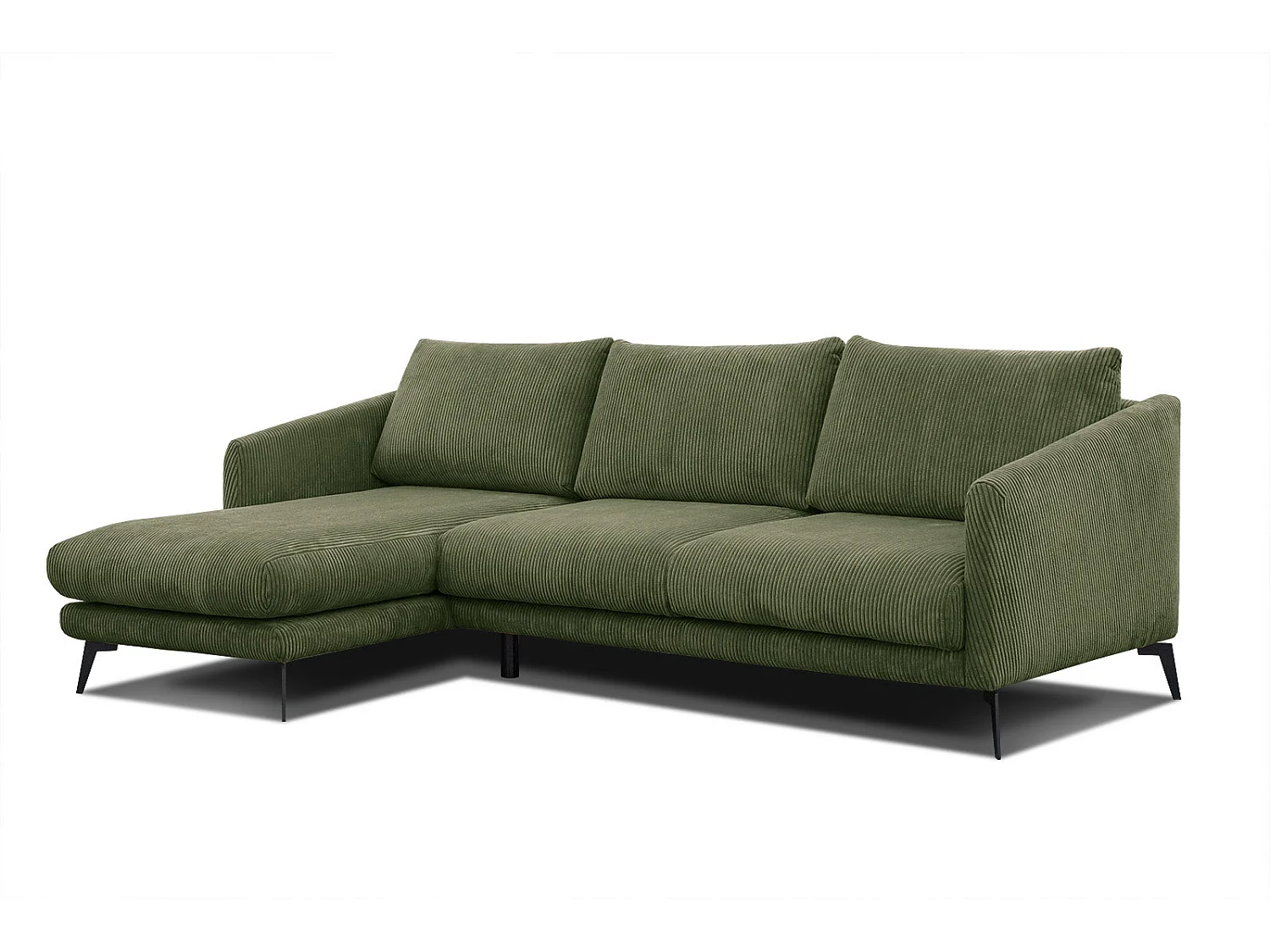 Ecksofa 4-Sitzer links VILT, olive