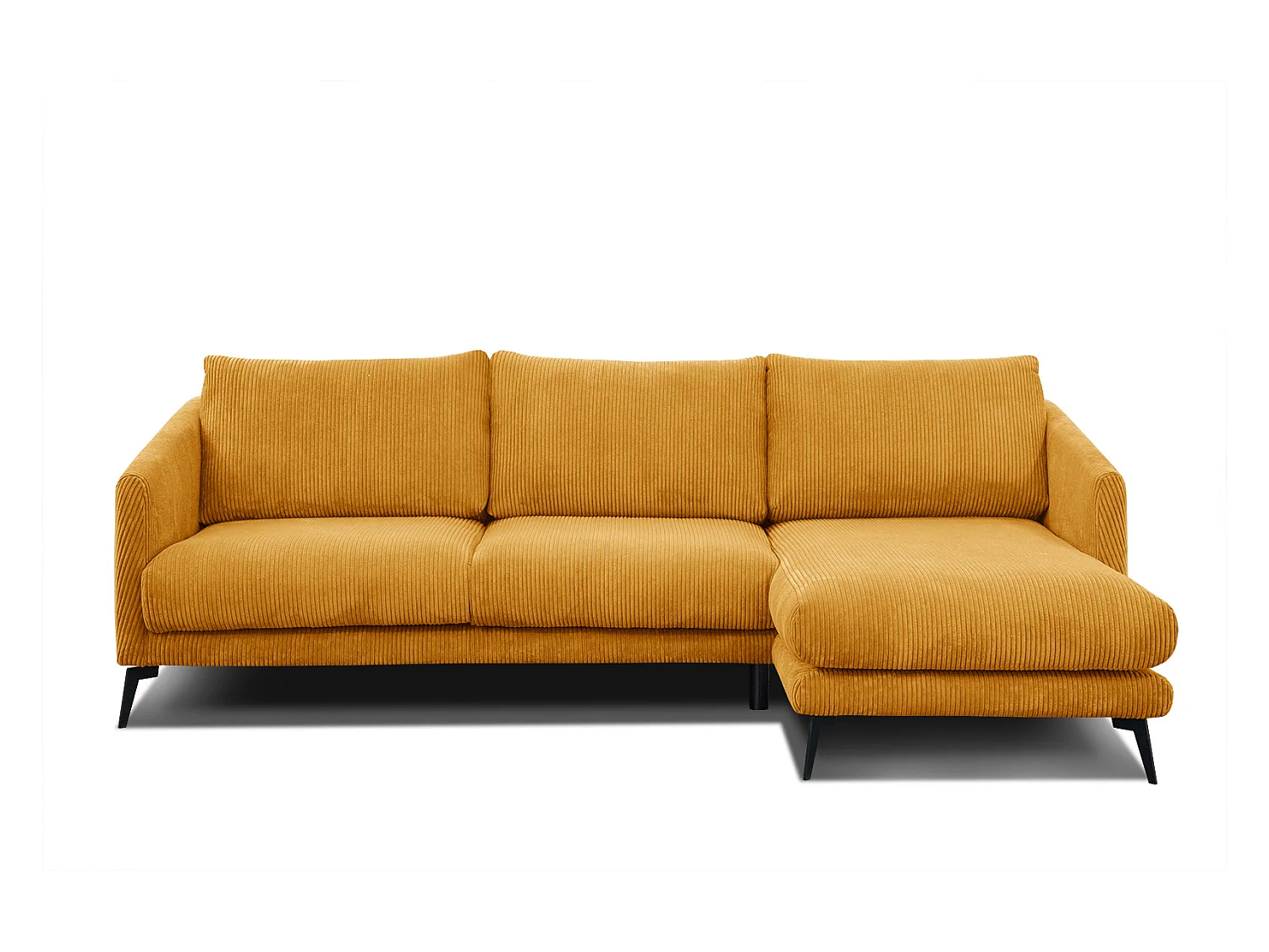 CANAPÉ D'ANGLE VILT 4 places, tissu jaune foncé