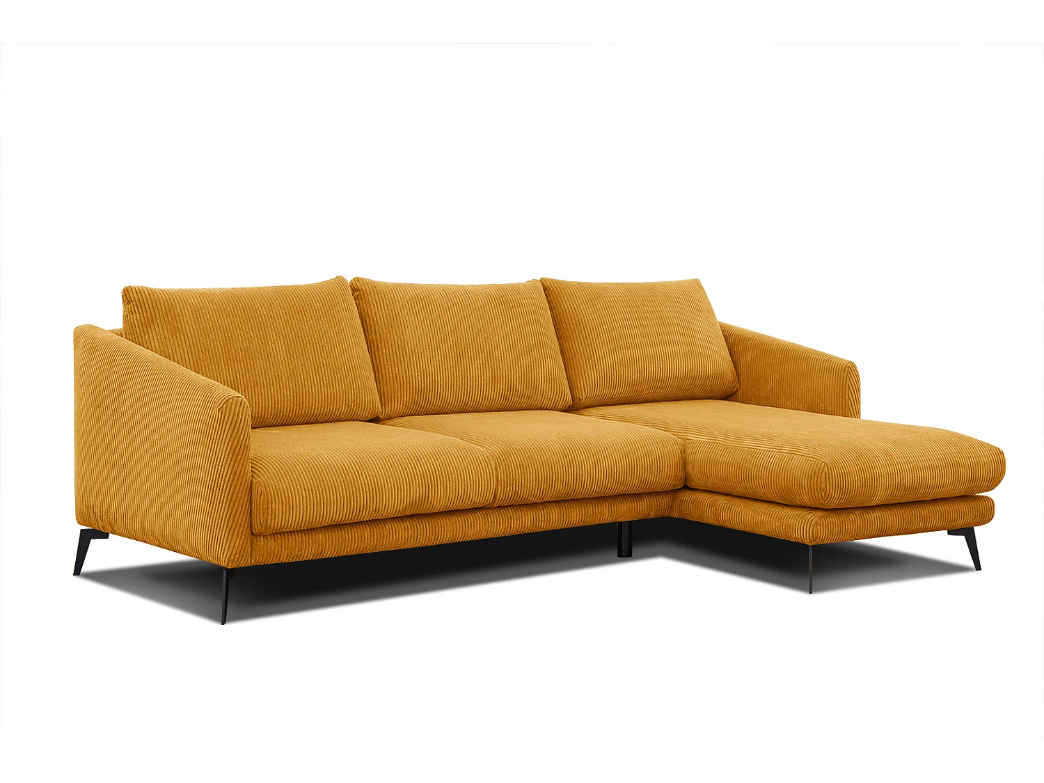 Ecksofa 4-Sitzer rechts VILT, safran