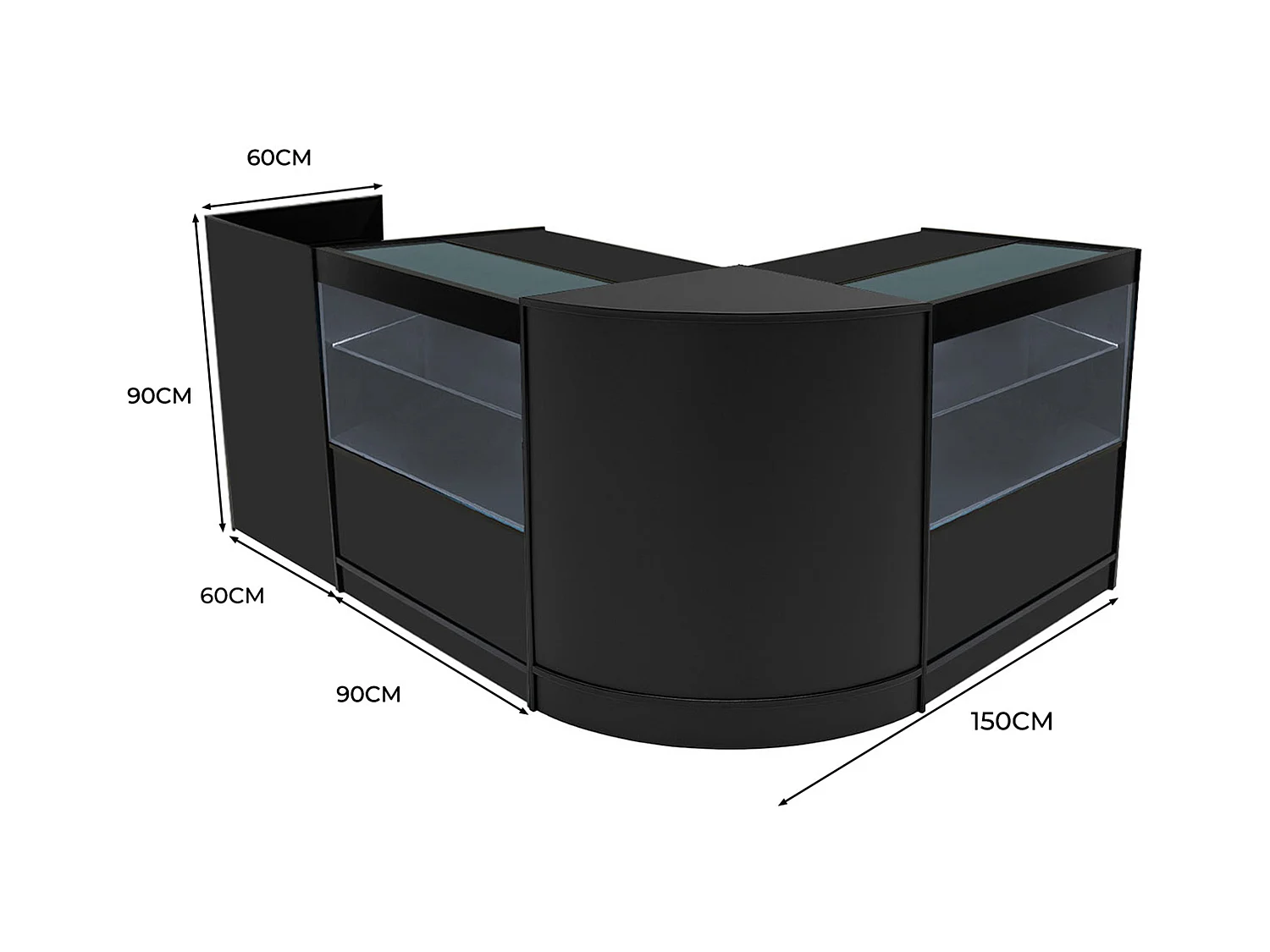 Phoenix LED Winkel Toonbank Set CM60, TB60 & 2 x C900 - Zwart