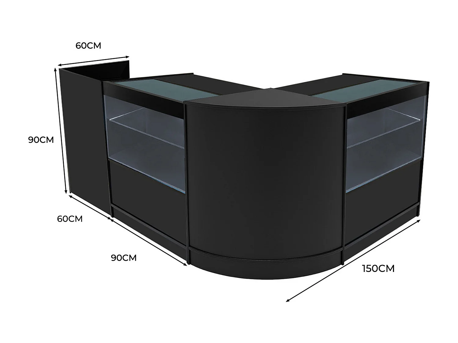 Phoenix LED Winkel Toonbank Set CM60, TB60 & 2 x C900 - Zwart