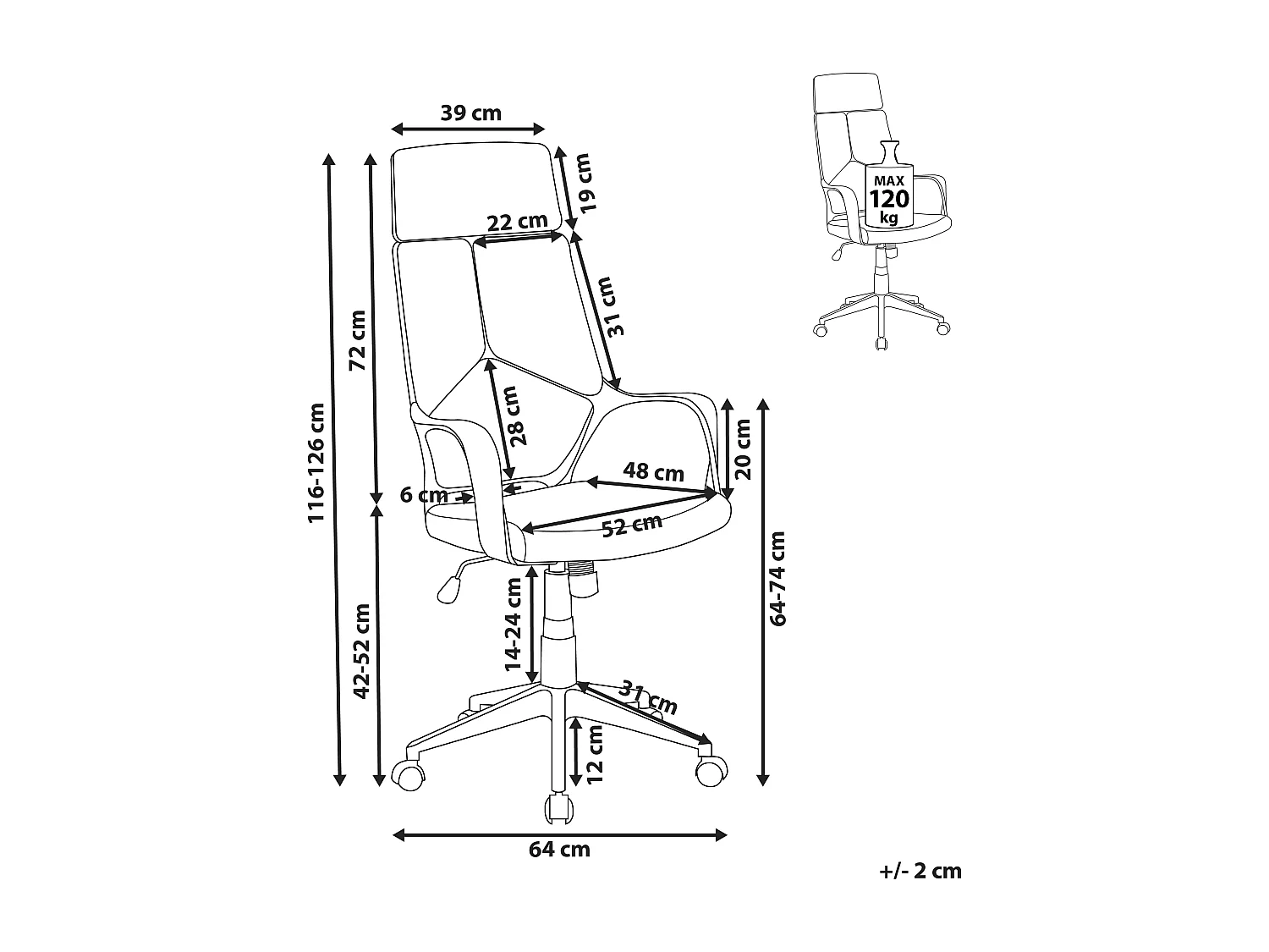 Chaise de bureau DELIGHT Noir