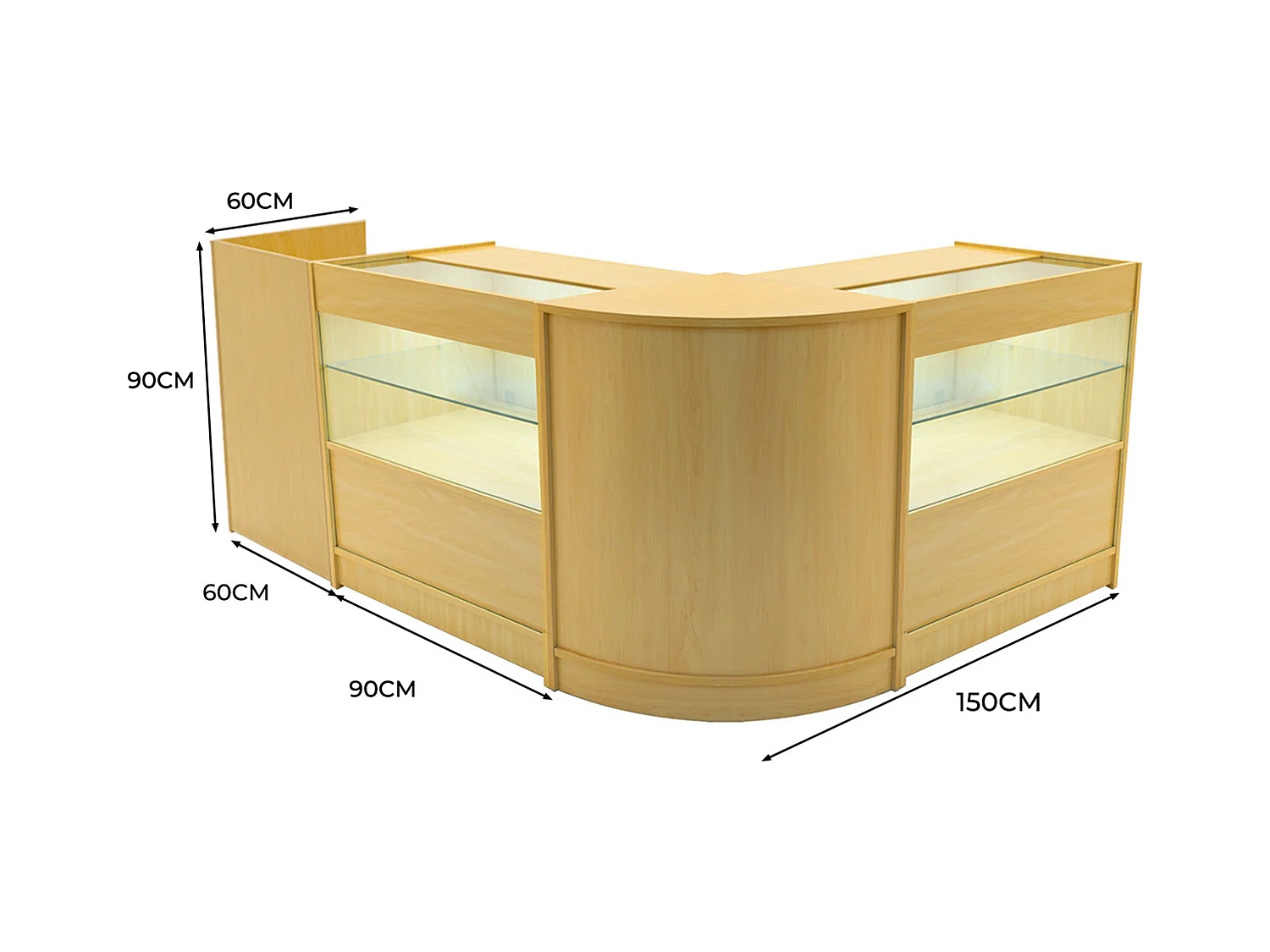 Phoenix LED Winkel Toonbank Set CM60, TB60 & 2 x C900 - Esdoorn