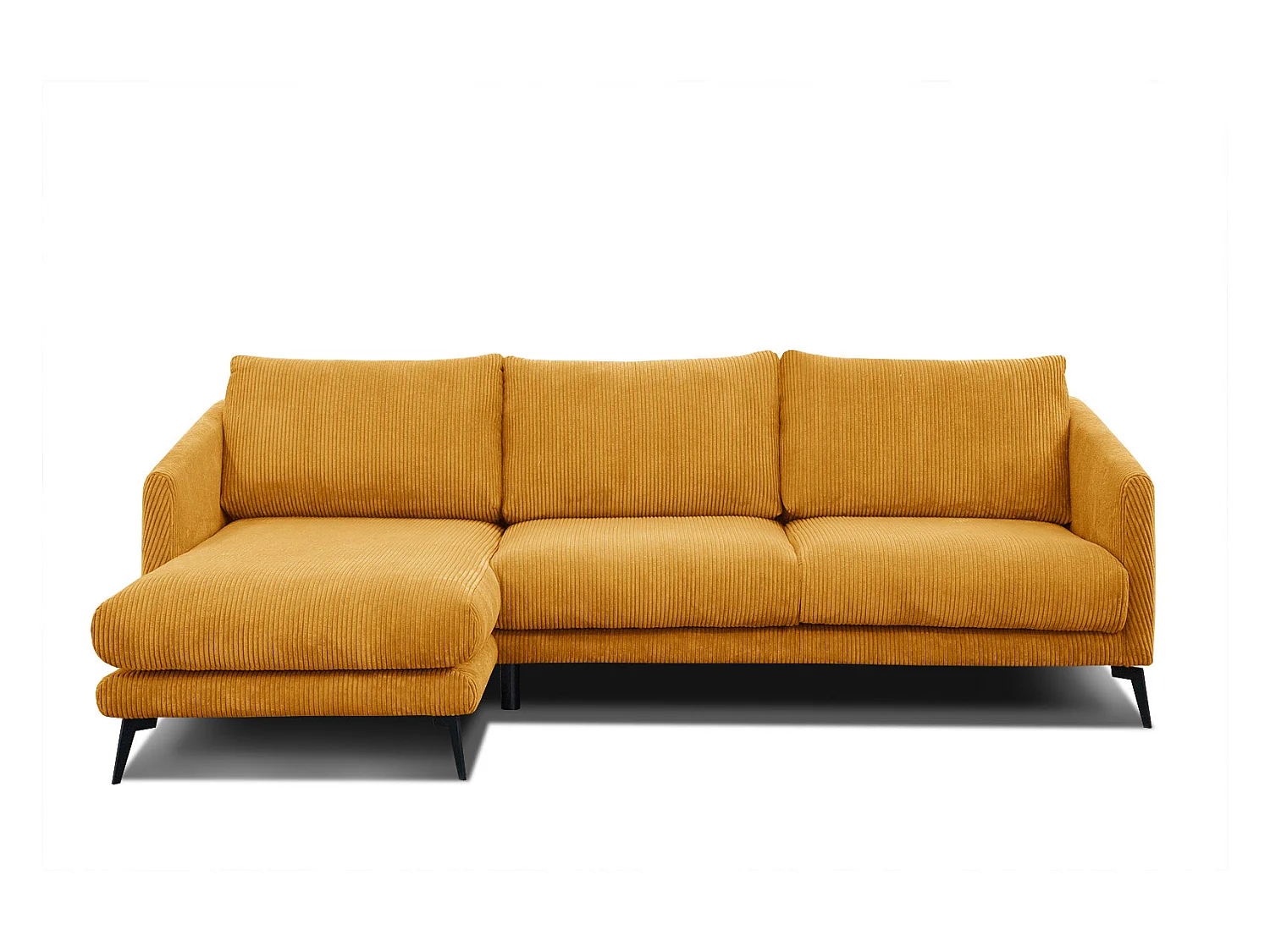 CANAPÉ D'ANGLE VILT 4 places, tissu jaune foncé