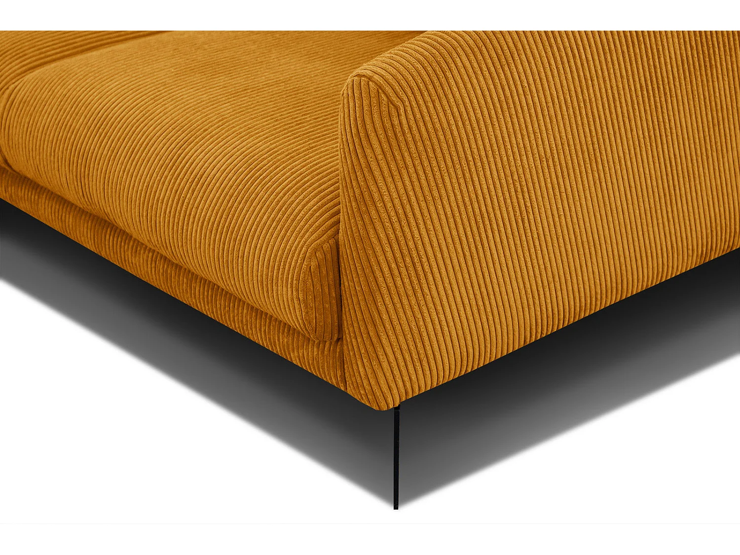 CANAPÉ D'ANGLE VILT 4 places, tissu jaune foncé