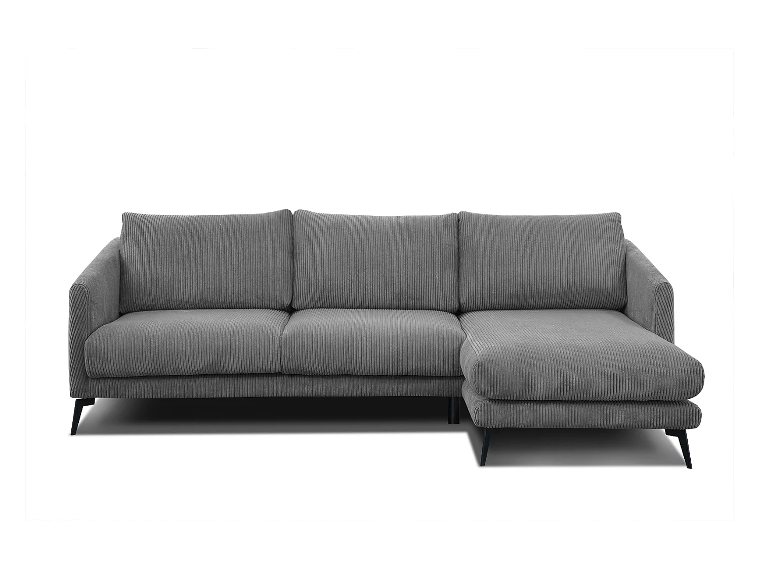 CANAPÉ D'ANGLE VILT 4 places, tissu gris foncé