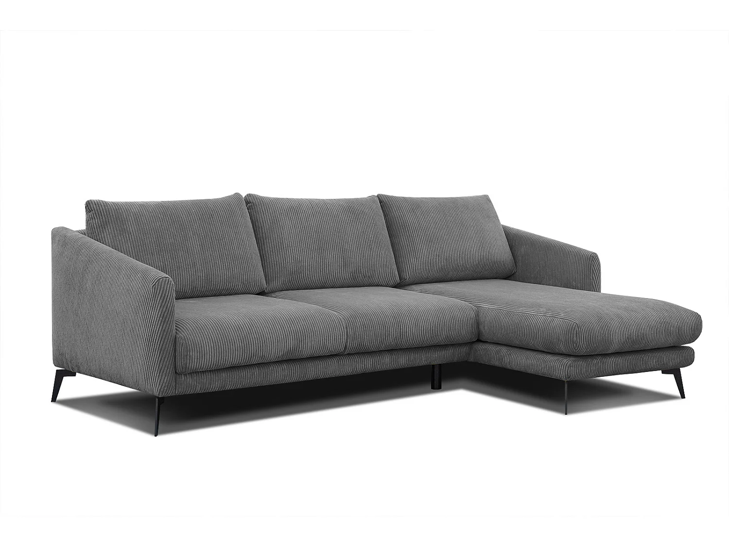 Ecksofa 4-Sitzer rechts VILT, dunkelgrau