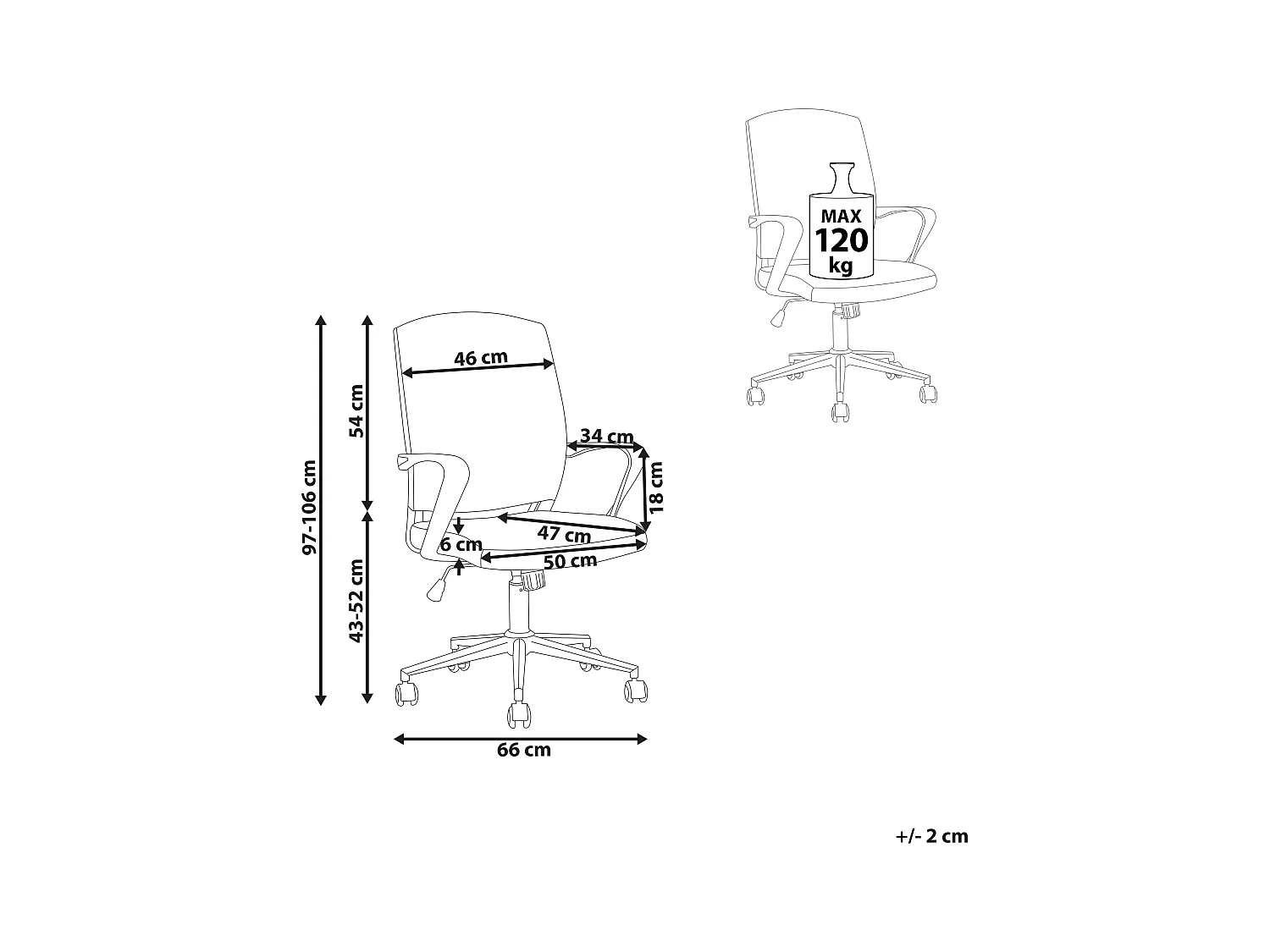 Chaise de bureau BONNY Rose