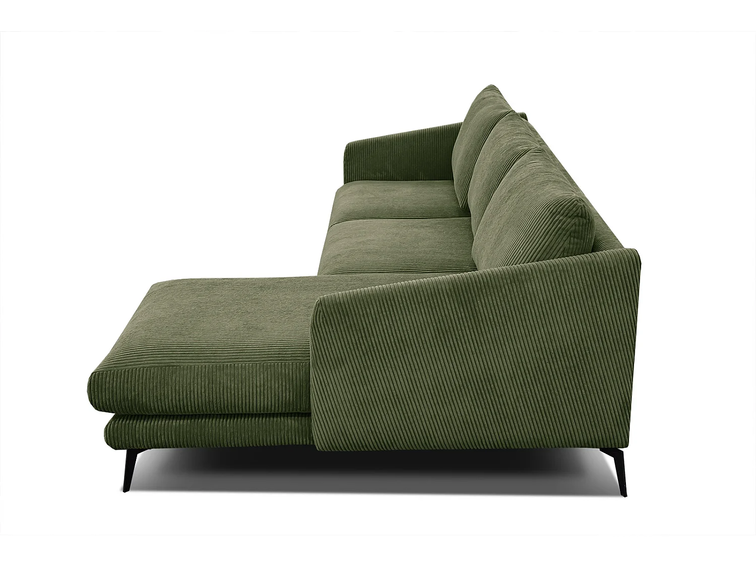 CANAPÉ D'ANGLE VILT 4 places, tissu olive