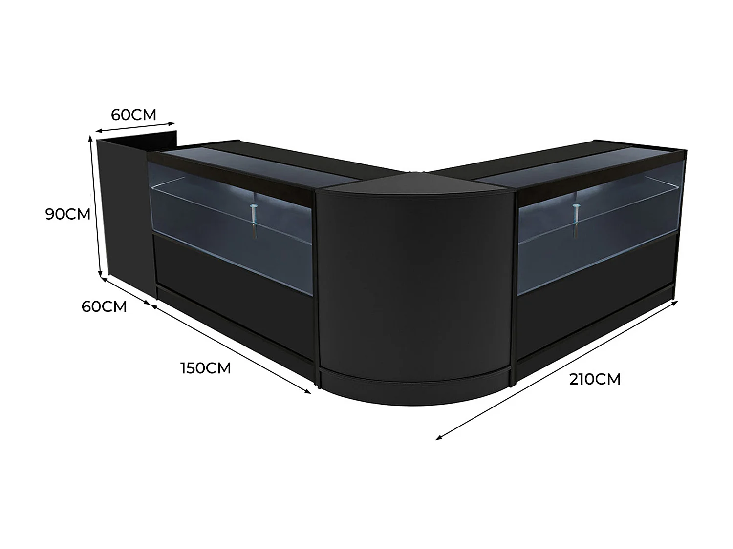 Phoenix LED Winkel Toonbank Set CM60, TB60 & 2 x C1500 - Zwart