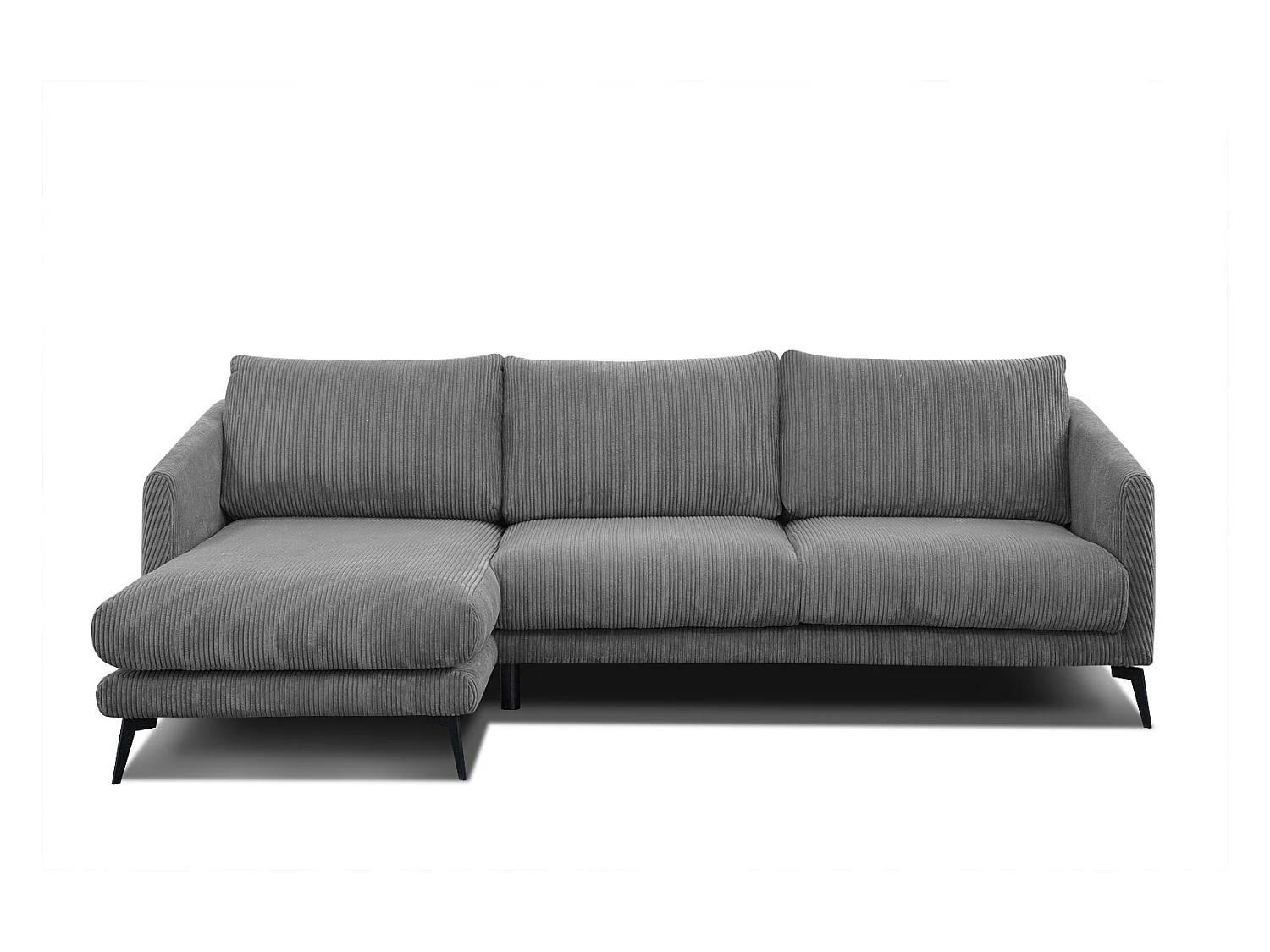 CANAPÉ D'ANGLE VILT 4 places, tissu gris foncé