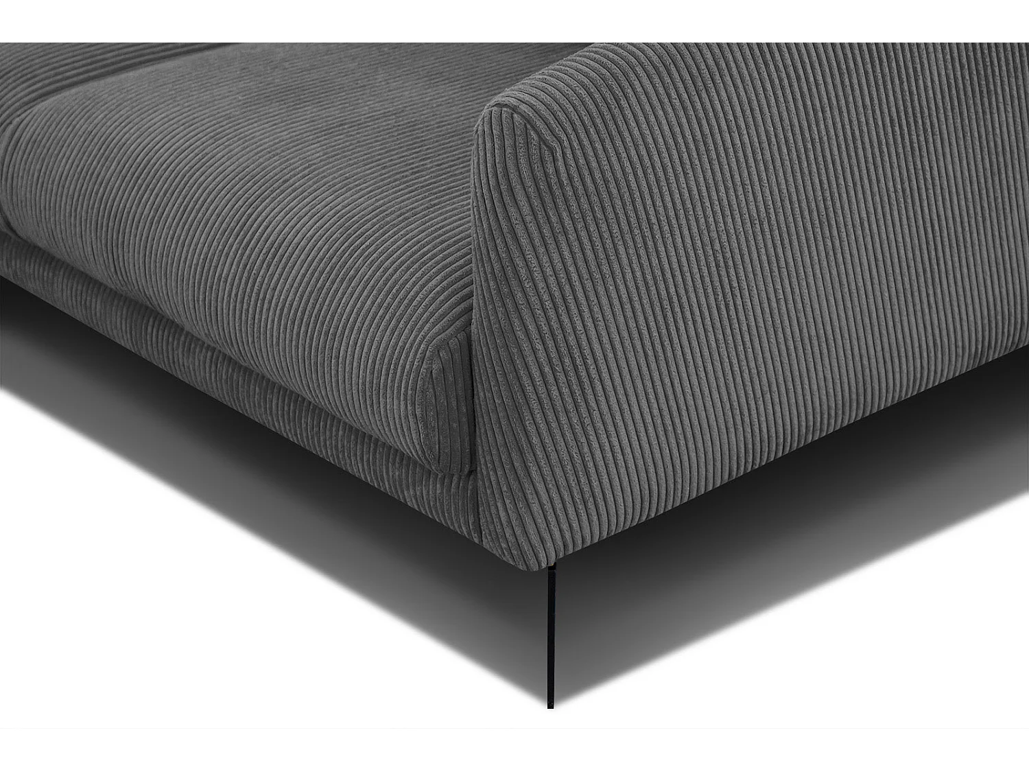 CANAPÉ D'ANGLE VILT 4 places, tissu gris foncé