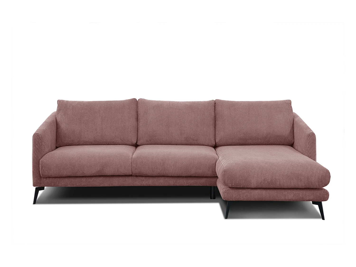 CANAPÉ D'ANGLE VILT 4 places, tissu rose