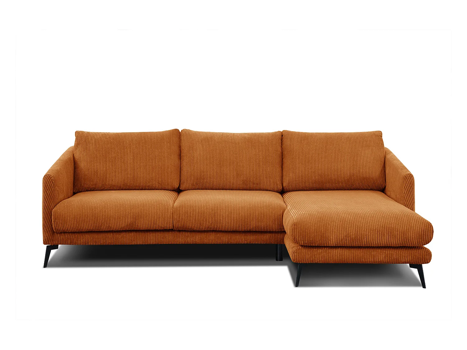 CANAPÉ D'ANGLE VILT 4 places, tissu orange