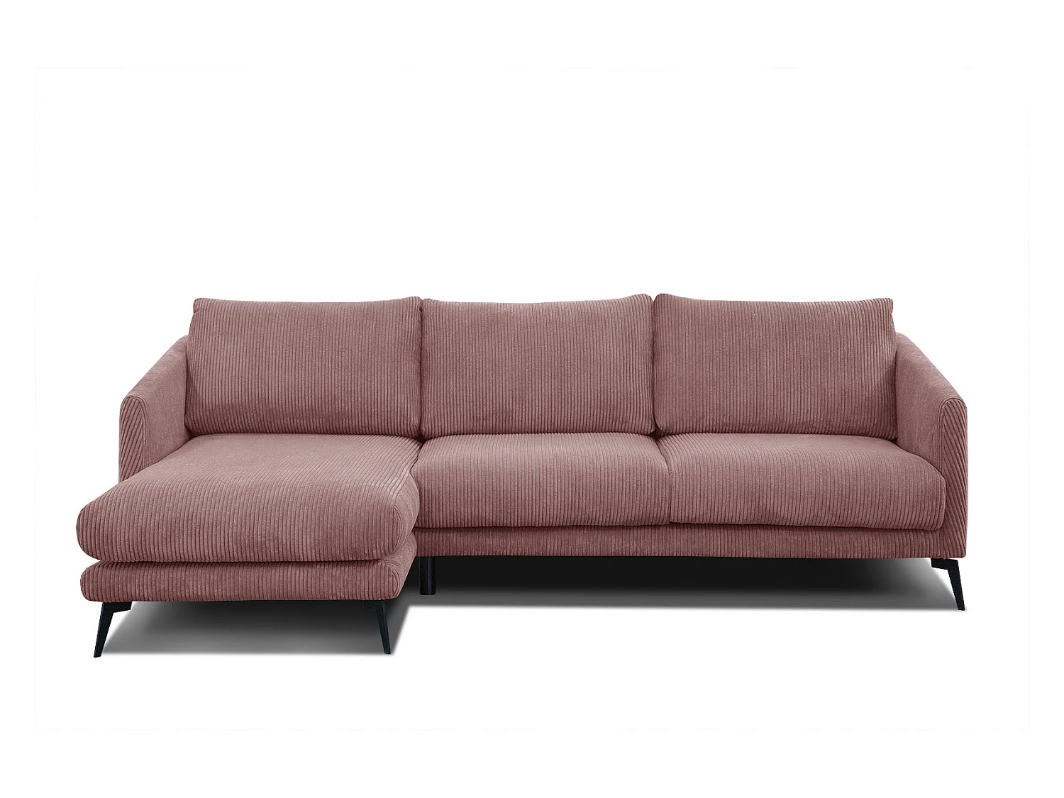 CANAPÉ D'ANGLE VILT 4 places, tissu rose