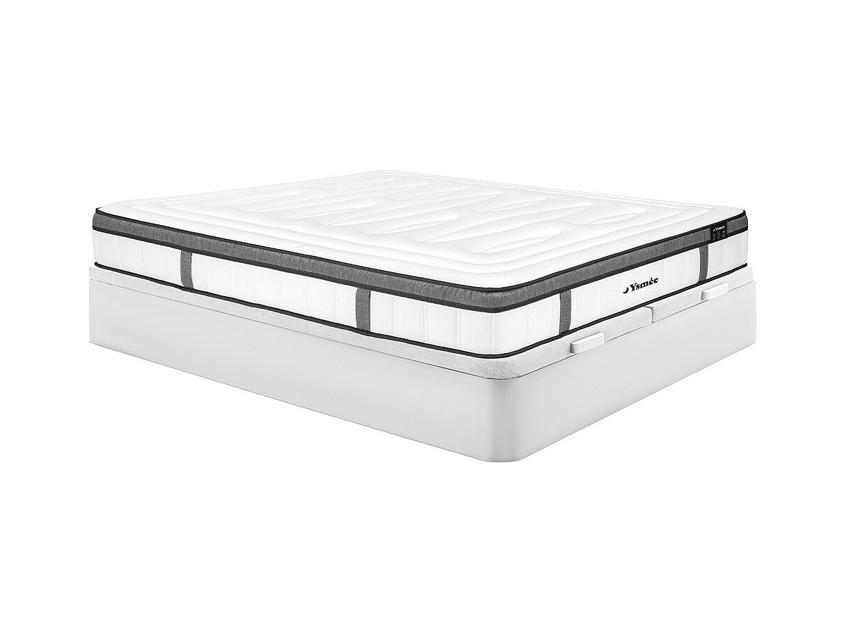 Set aus Bettgestell mit Bettkasten + Matratze - 180 x 200 cm - Hybridmatrat günstig online kaufen