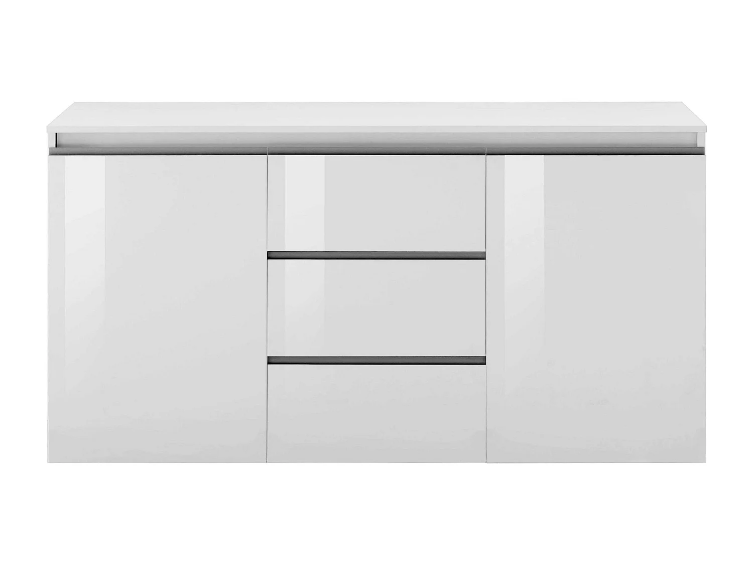 Credenza a cassettiera Magic 2 ante e 3 cassetti bianco lucido 180x40x80 cm