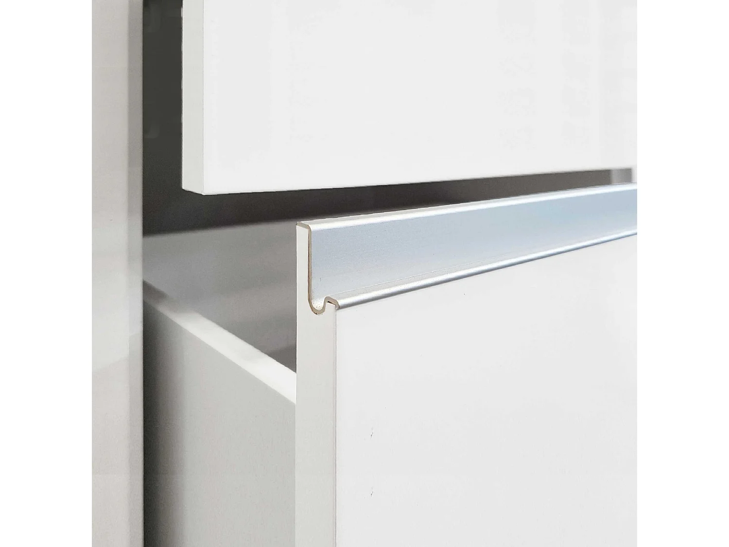 Credenza a cassettiera Magic 2 ante e 3 cassetti bianco lucido 180x40x80 cm