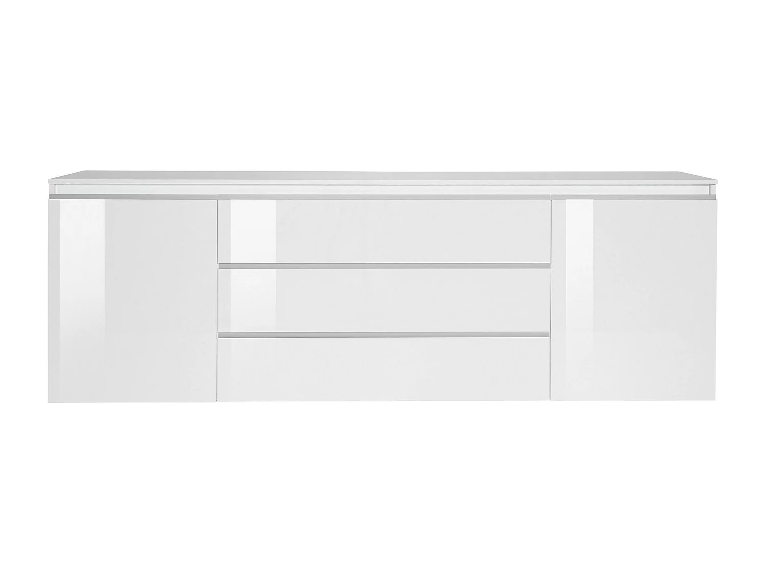 Aparador Magic con 2 puertas y 3 cajones blanco brillo 240x40x80 cm