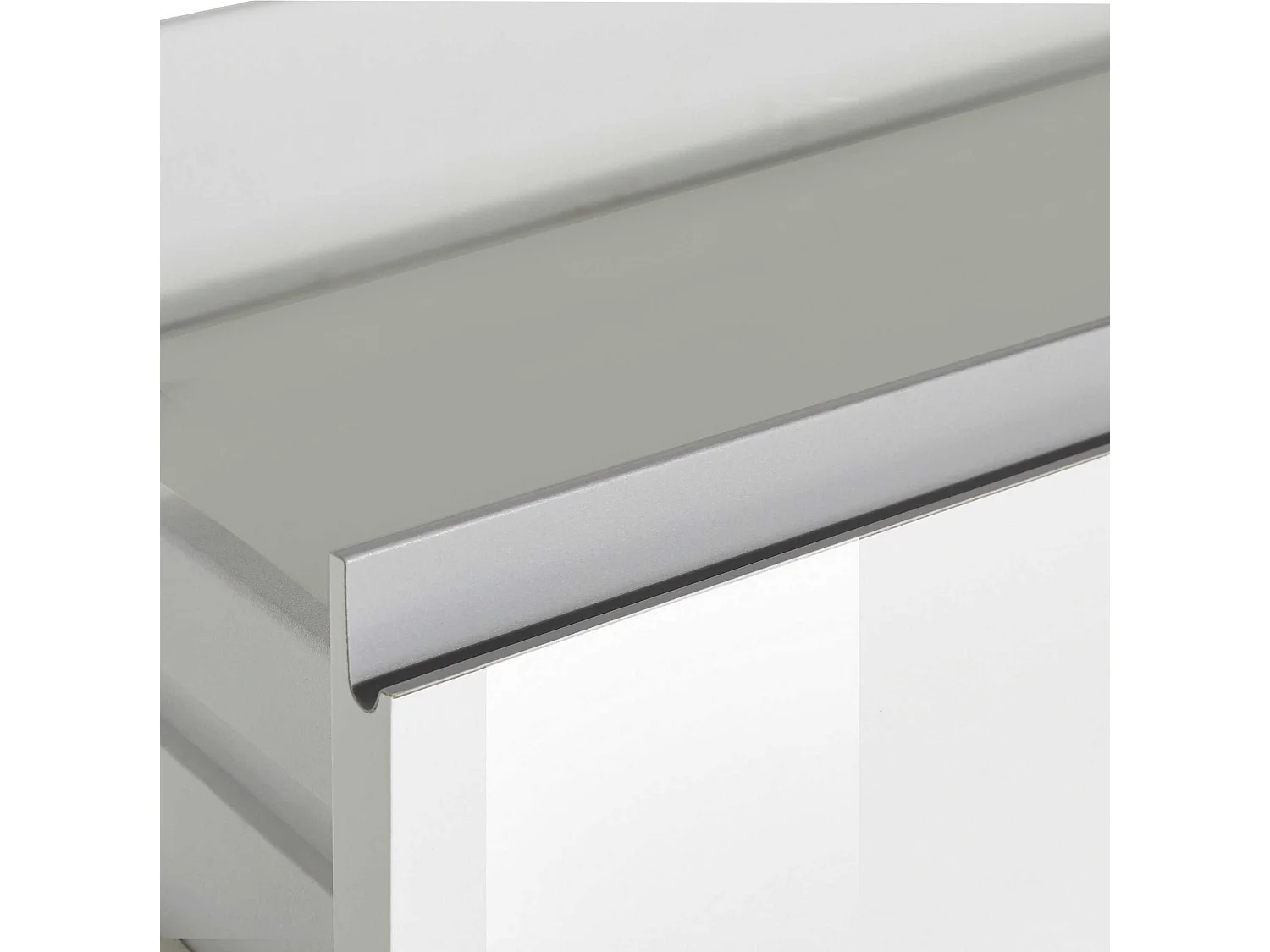 Credenza a cassettiera Magic 4 ante e 4 cassetti bianco lucido 240x40x80 cm