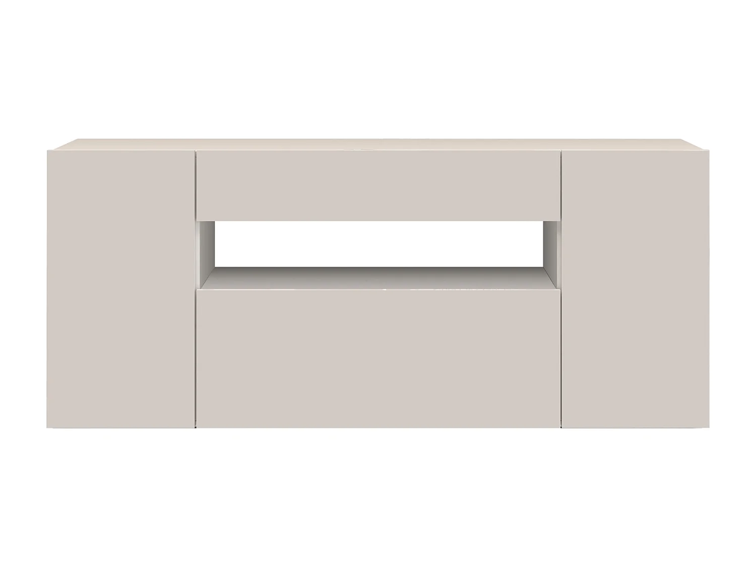 Credenza Potenza con 2 ante 1 ribalta e 1 cassetto bianco lucido 180x40x80 cm