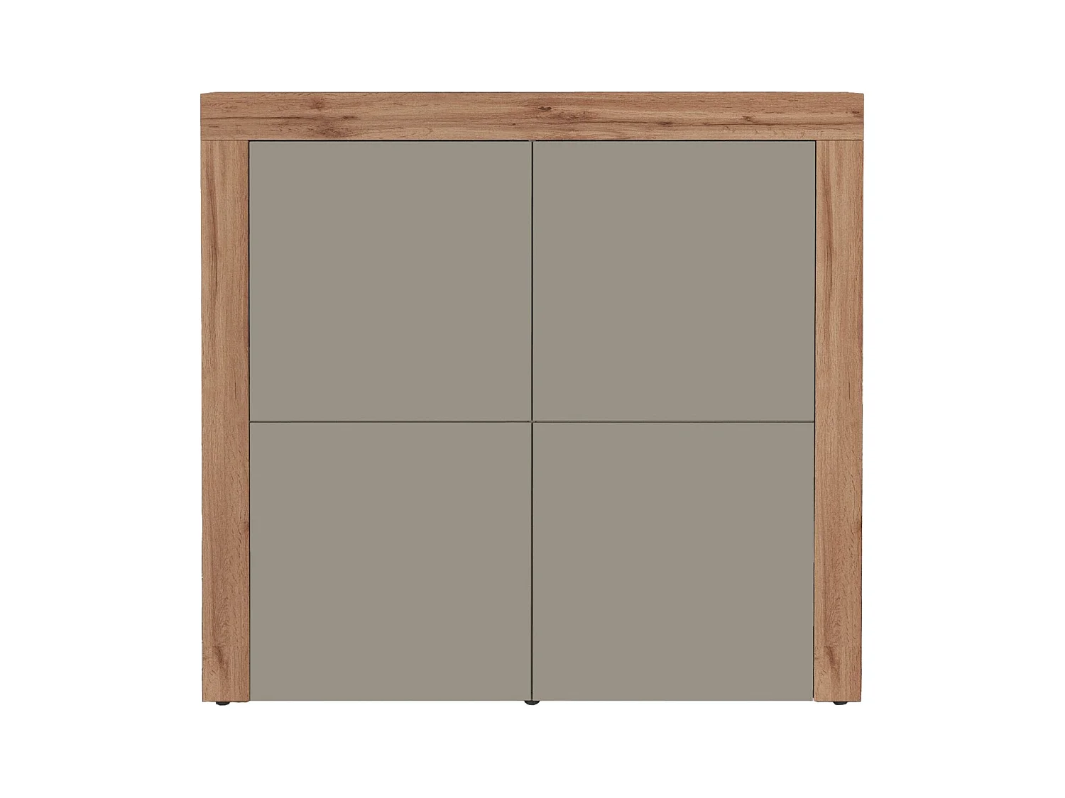 Madia Chronos a 4 ante tortora opaco e rovere 140x40x130 cm