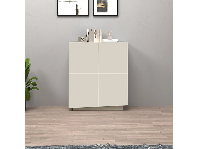 Credenza Vela con 4 ante colore cashmere 100x35x120,4 cm