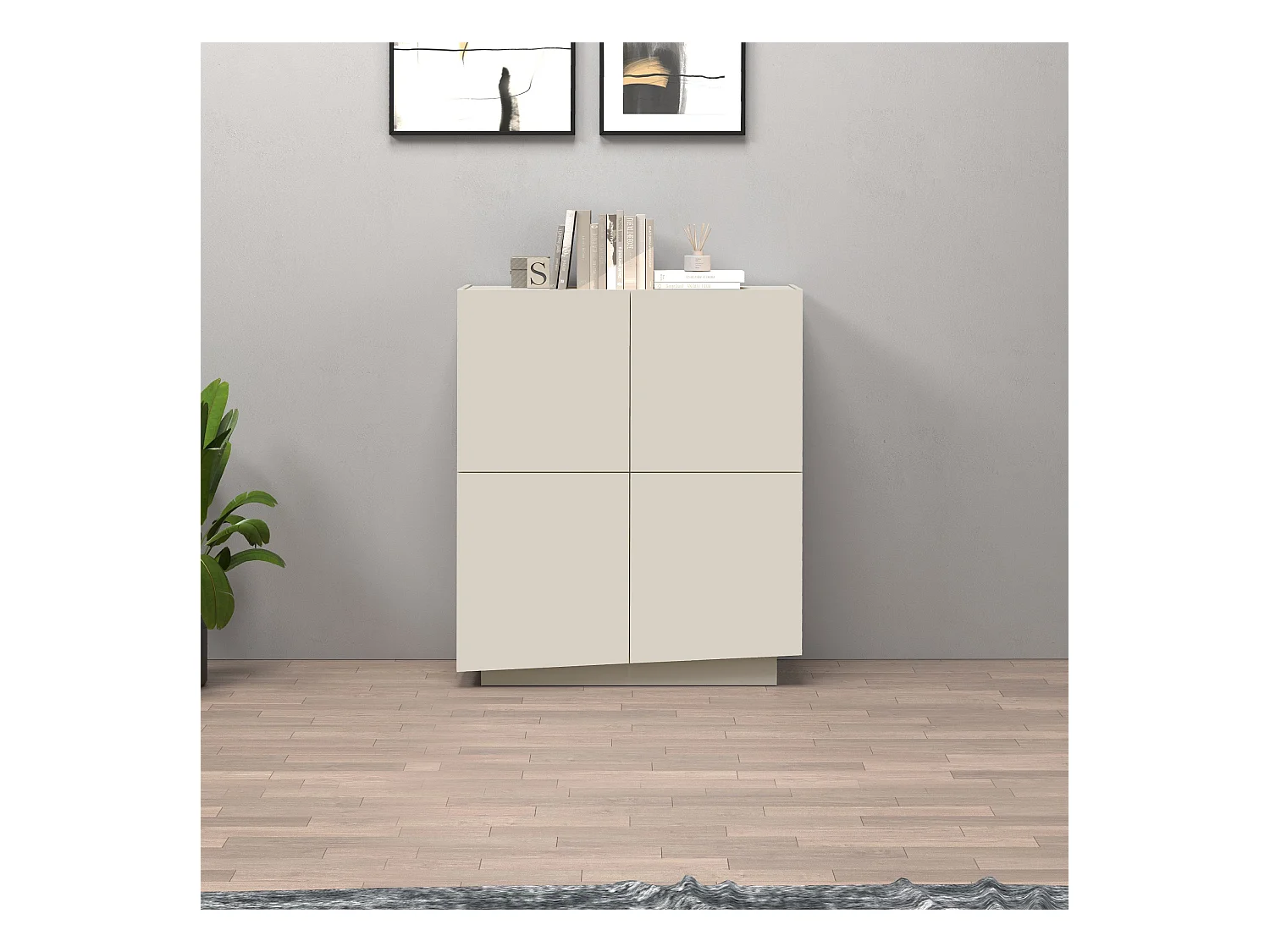 Credenza Vela con 4 ante colore cashmere 100x35x120,4 cm